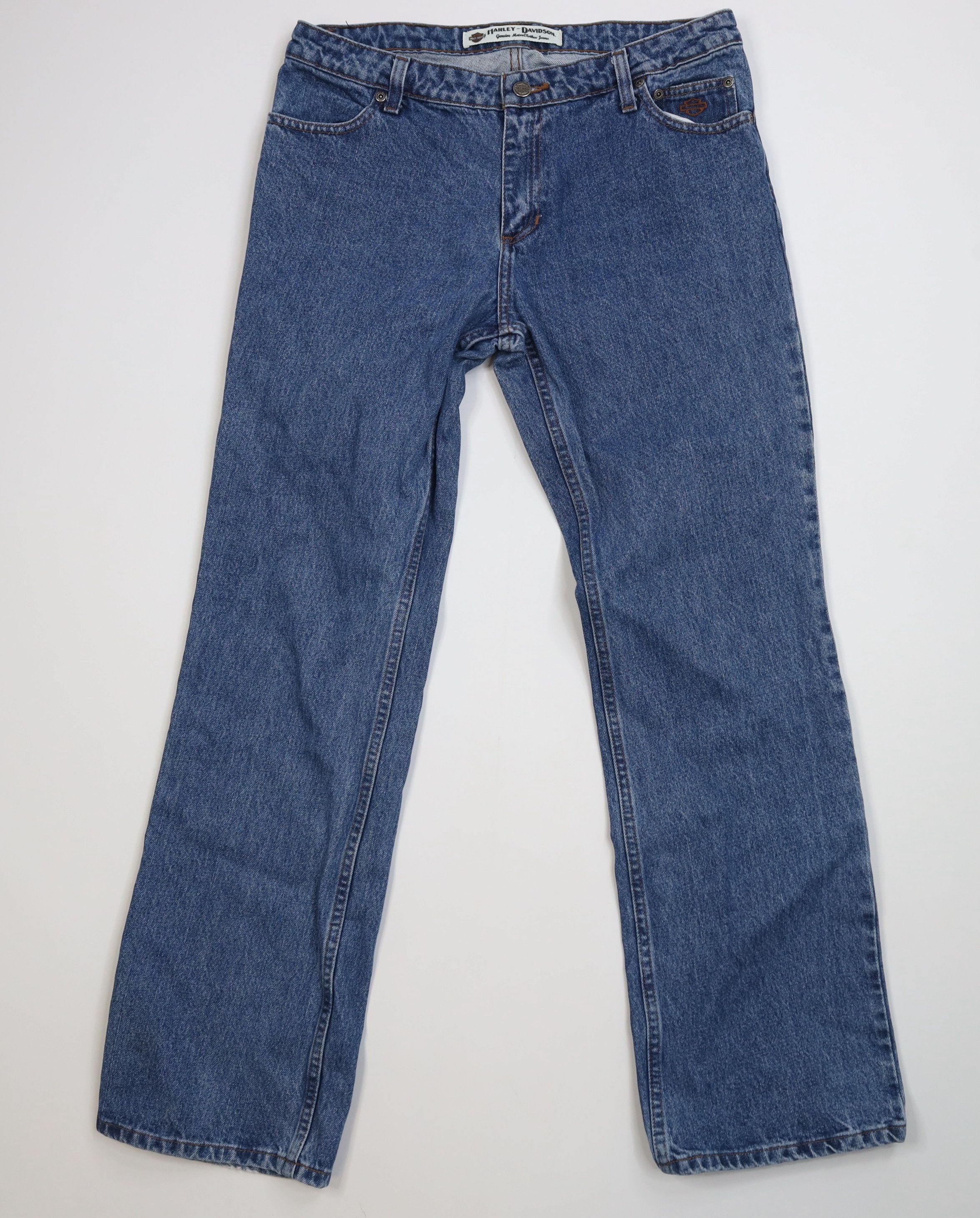 Harley Davidson Vintage Y2K Harley Davidson Flared Wide Leg Denim Jeans Blue Size 32" / US 10 / IT 46 - 1 Thumbnail