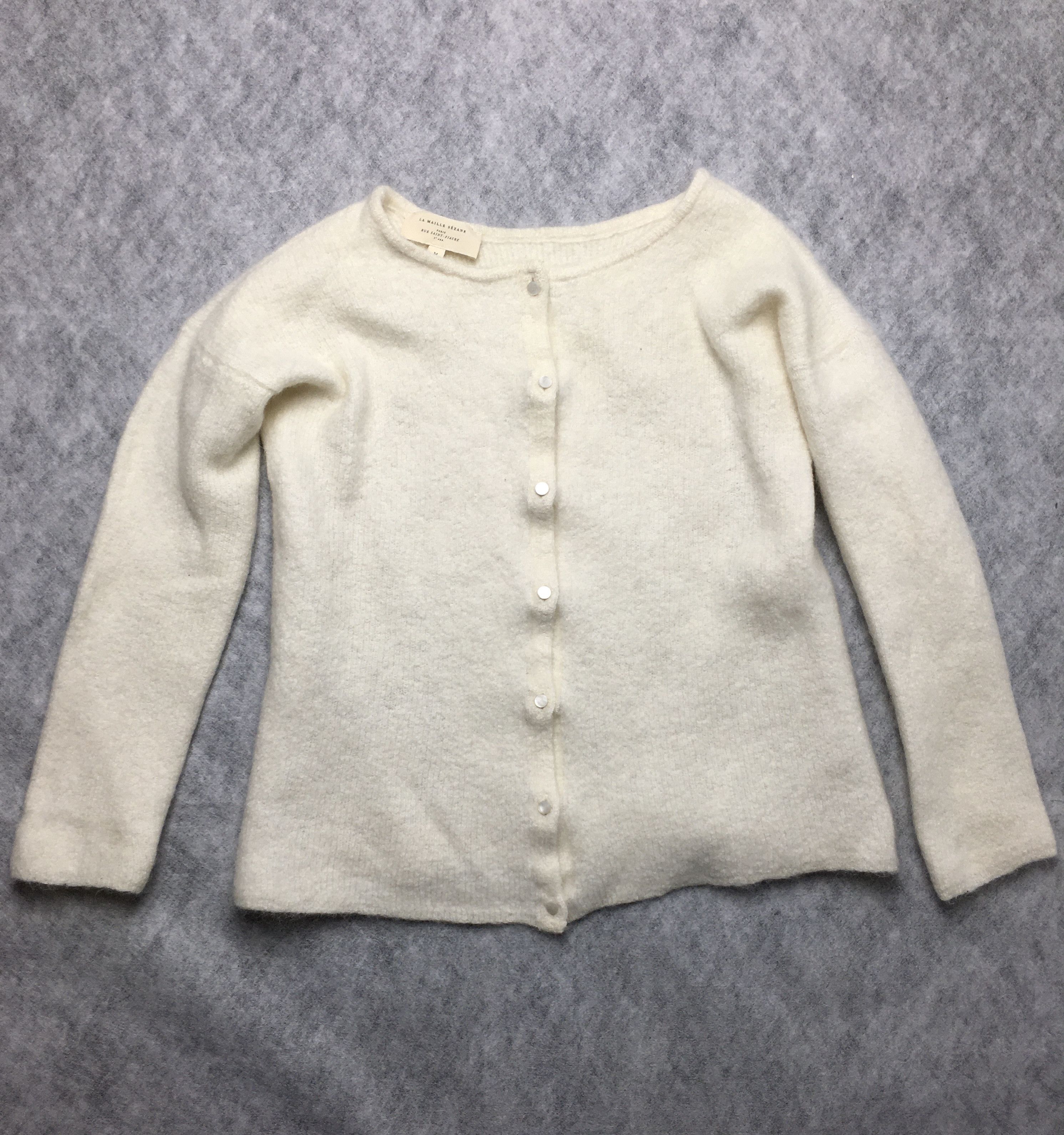 Sezane SÉZANE Gaspard Crop Cardigan Mohair Alpaca Sweater Ecru Size M / US 6-8 / IT 42-44 - 5 Thumbnail