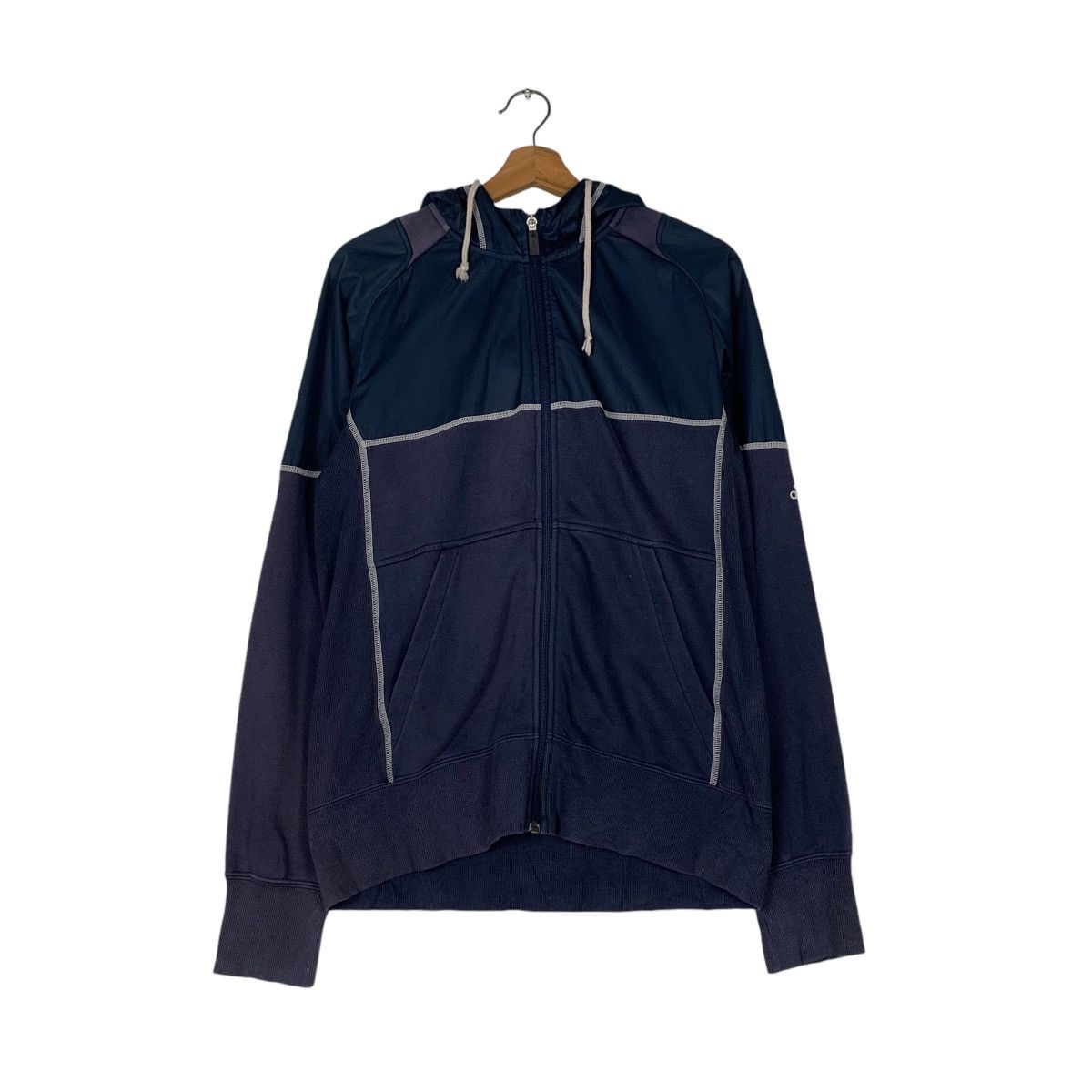 Adidas ADIDAS Embroidery Sleeve Logo Hybrid Zipper Hoodie #1350-C61 Size US M / EU 48-50 / 2 - 10 Thumbnail