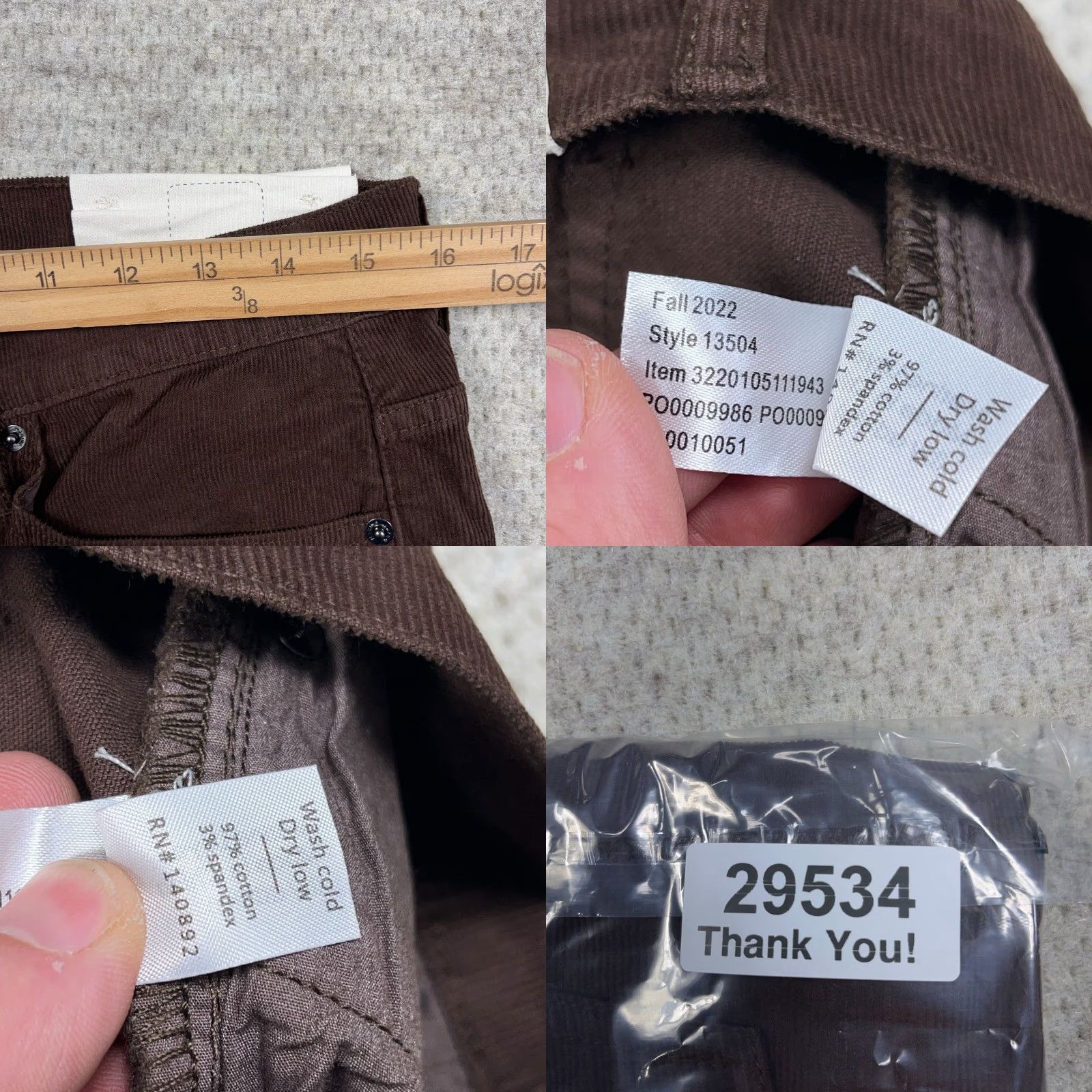 Marine Layer Marine Layer Pants Men 34x32 Slim Fit Straight Leg Corduroy Chino Brown Size US 34 / EU 50 - 9 Thumbnail