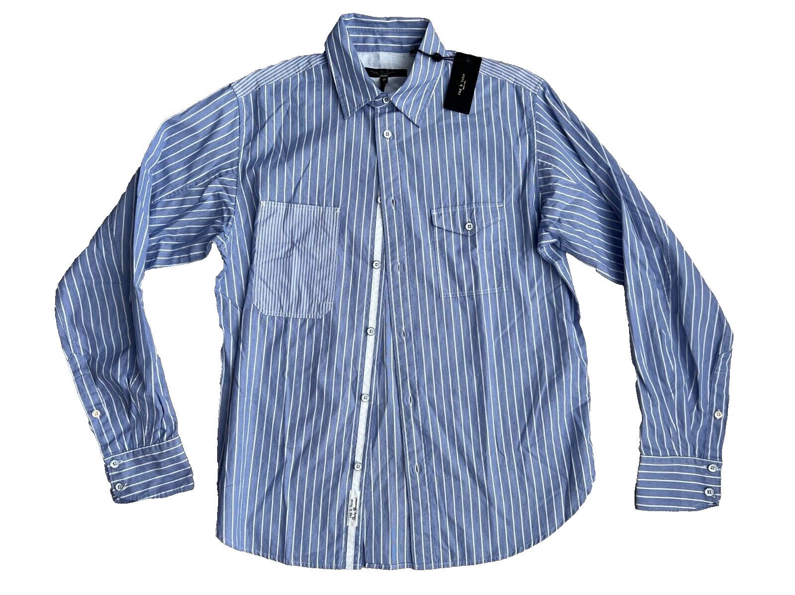 Rag & Bone Rag & Bone Engineered Workwear Shirt Blue Striped ( S ) Size US S / EU 44-46 / 1 - 3 Thumbnail