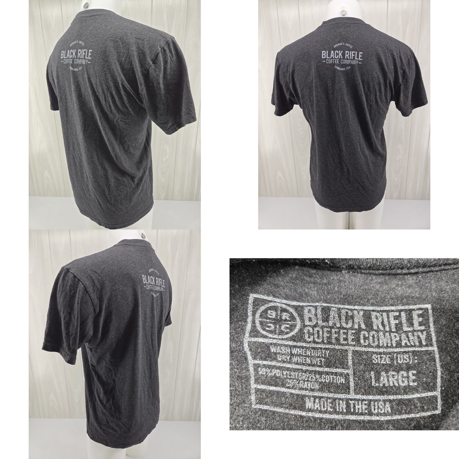 Vintage Black Rifle Coffee Company T-Shirt Gray Size L Short Sleeve Mens Coffee Or Die Shirt Size US L / EU 52-54 / 3 - 8 Thumbnail