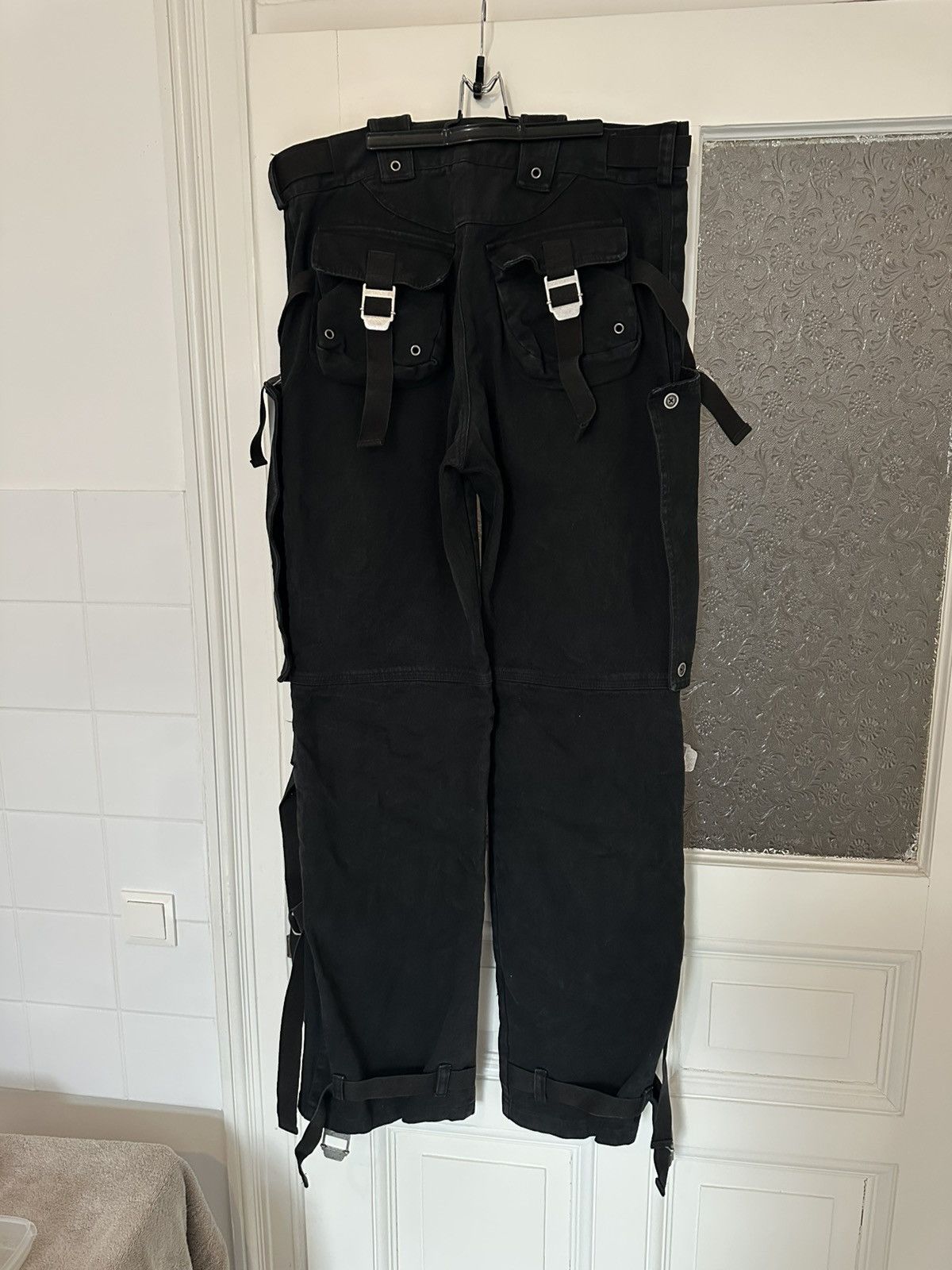 SHINE LUXURY "GHEIST" LAYERED BONDAGE PARACHUTE PANTS - XXL Size US 39 - 7 Thumbnail