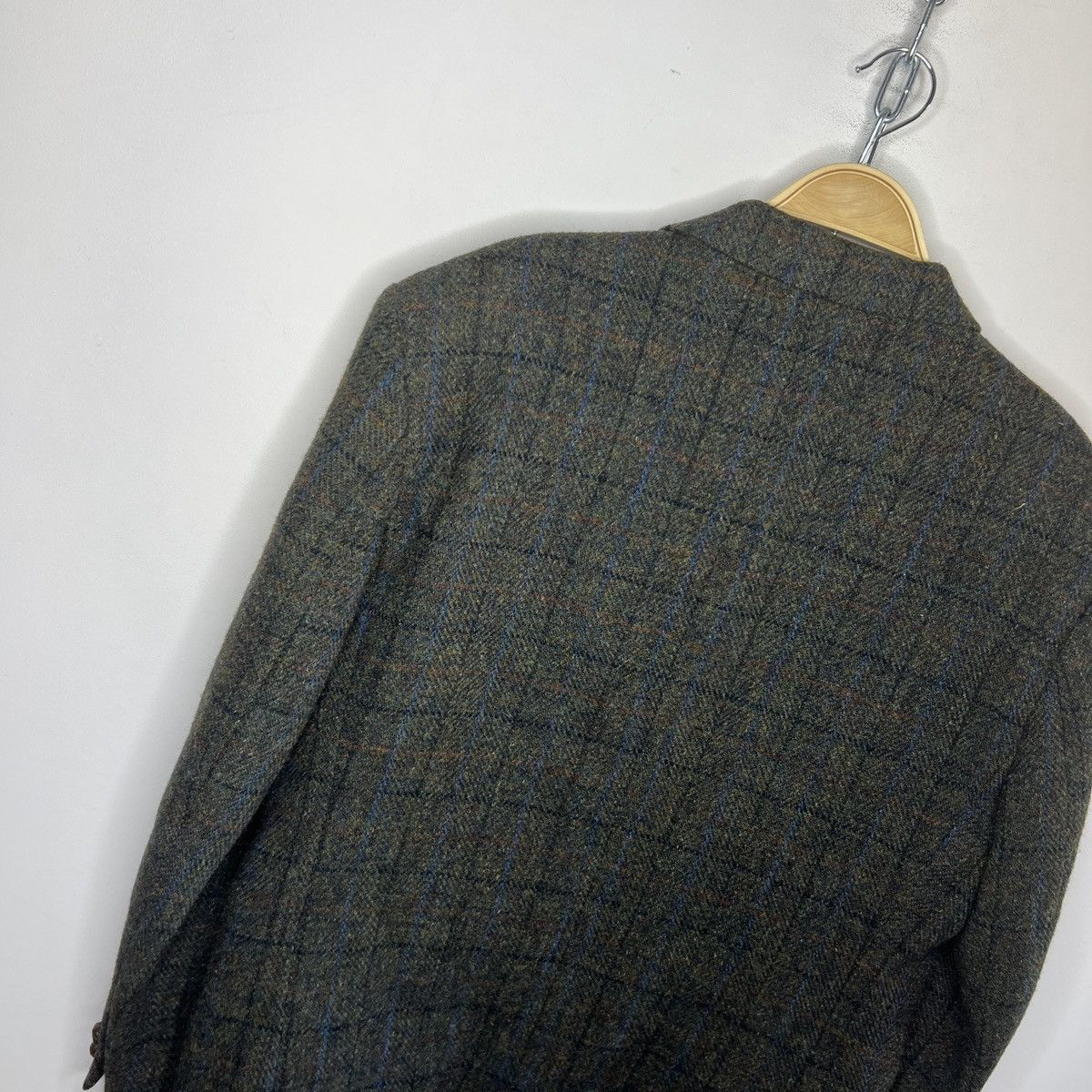Harris Tweed Vtg Harris Tweed Dark Green Coat WOOL Jacket Blazer 42 R Size 42R - 11 Thumbnail