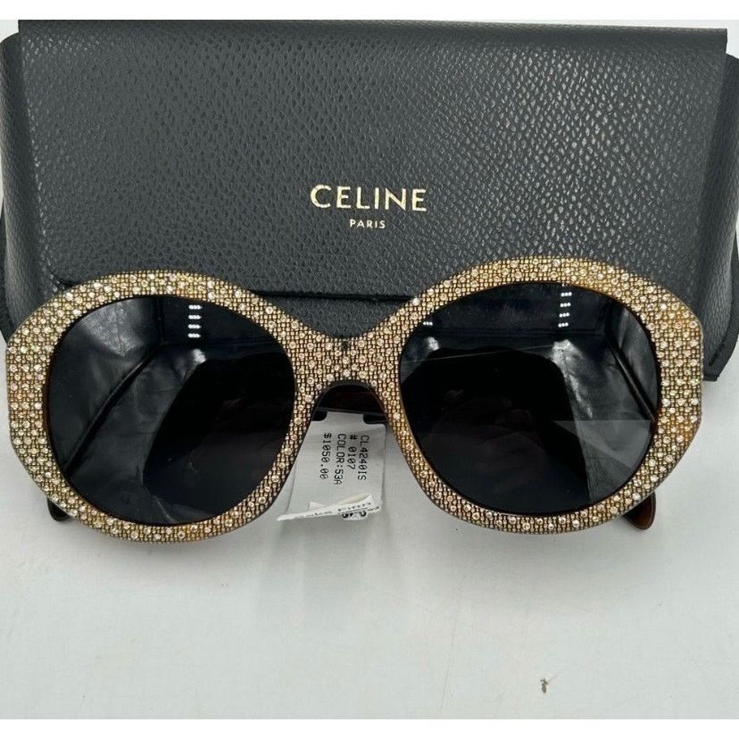 Celine Women's Celine Havana brown crystal sunglasses made in Italy Size ONE SIZE - 1 Thumbnail