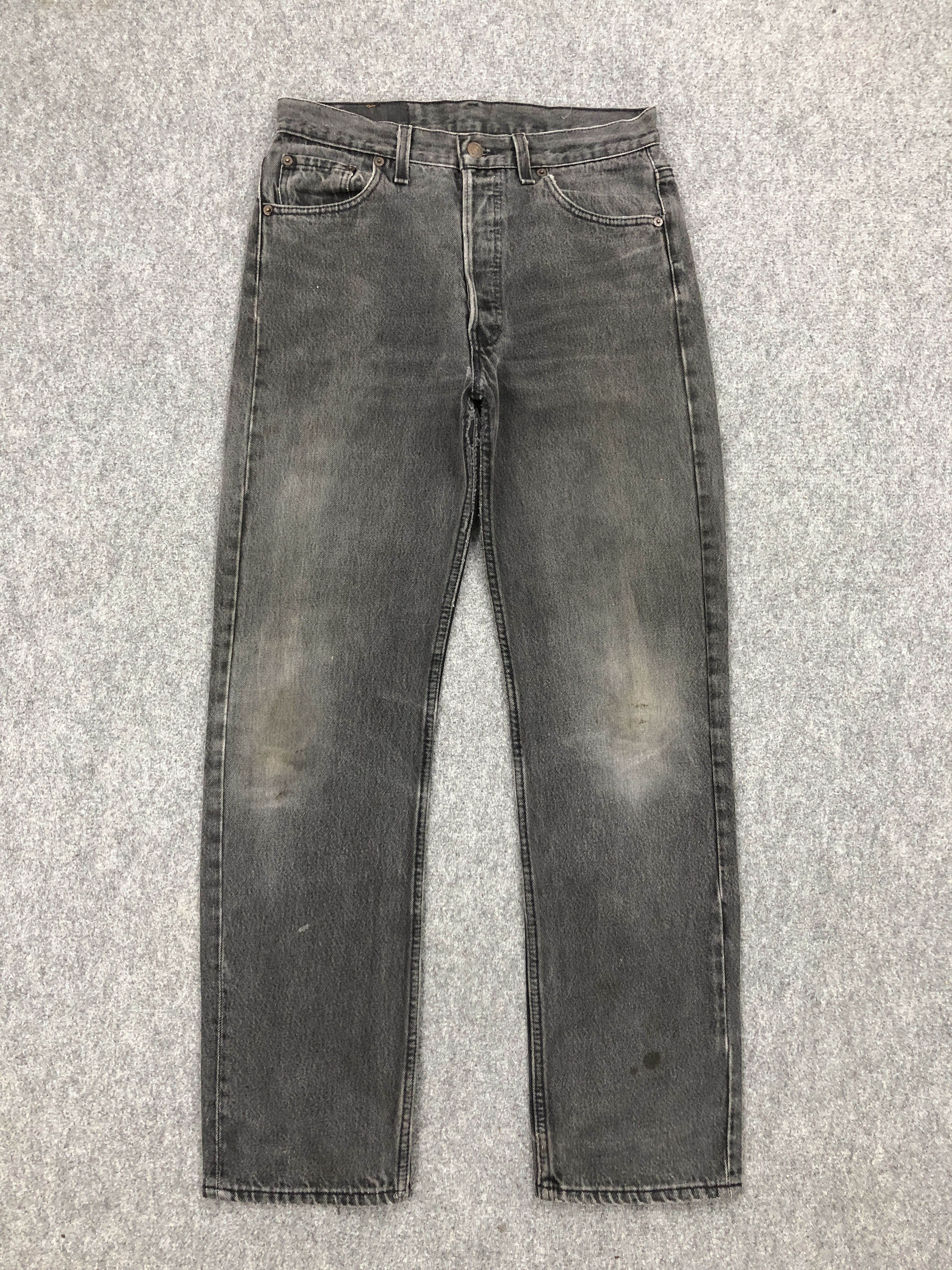 Vintage Levi's 501 Button Fly Faded factory Black Jeans