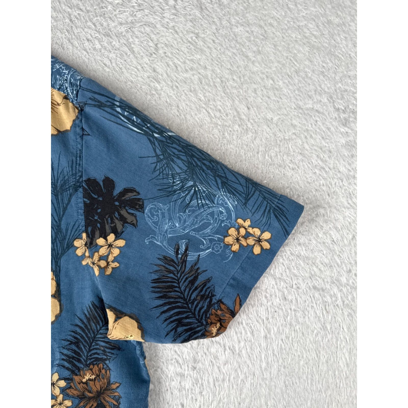 Paradise Paradise Coves Shirt Adult Large Blue Silk Floral Button-Up Hawaiian Casual Short Sleeve Mens Size US L / EU 52-54 / 3 - 2 Thumbnail