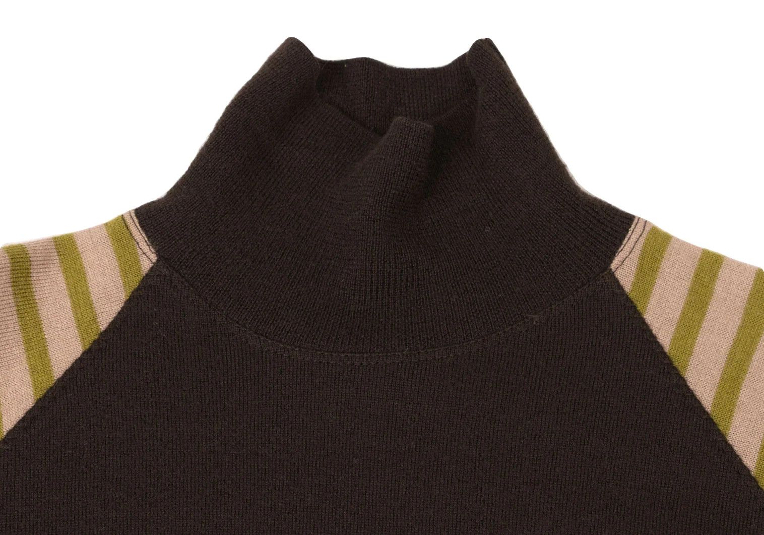 Jean Paul Gaultier High Neck Knit Striped Top in Brown Pink Yellow, Size 44 Size US S / EU 44-46 / 1 - 3 Thumbnail