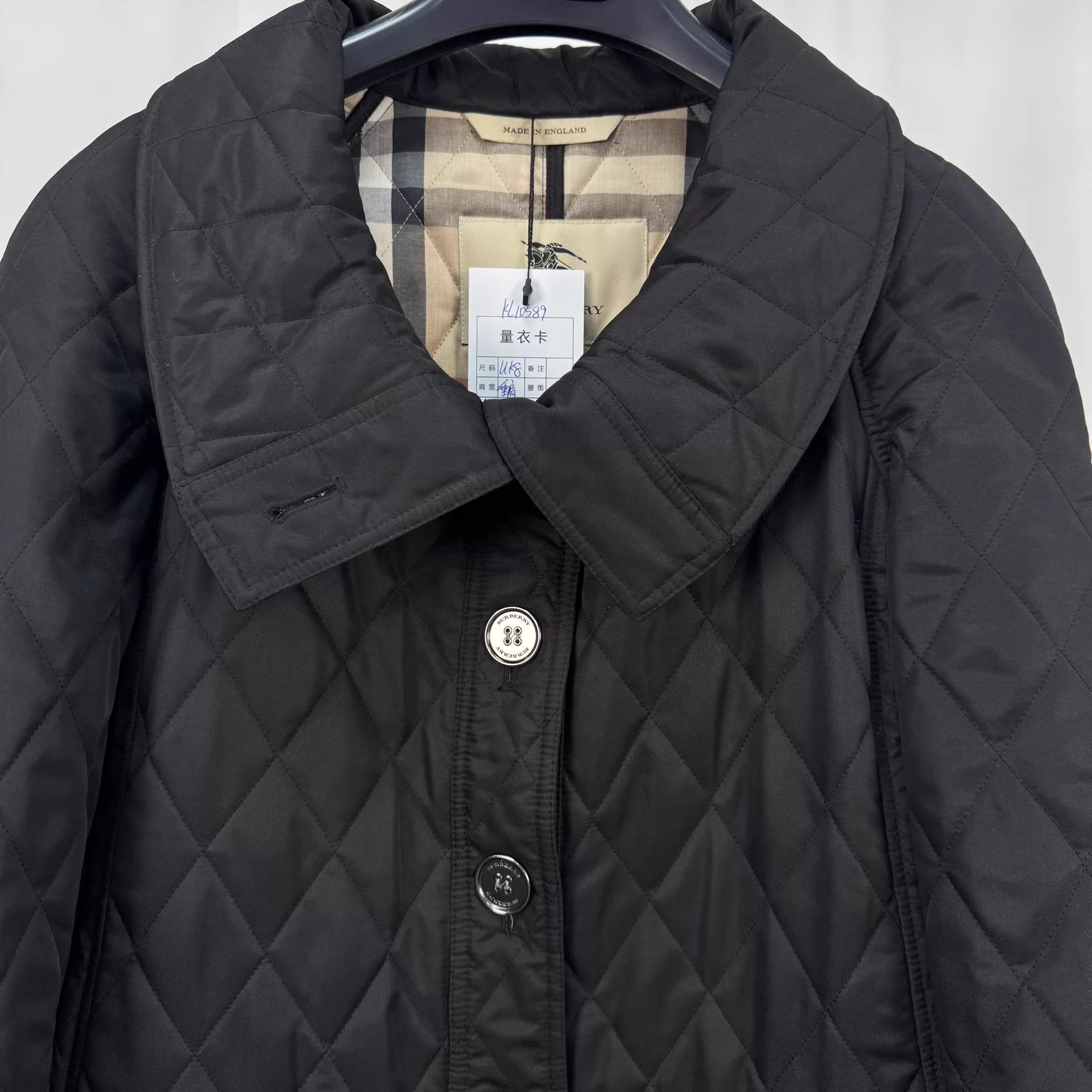 Burberry Burberry quilted black check padded coat UK8 98 new Size S / US 4 / IT 40 - 3 Thumbnail