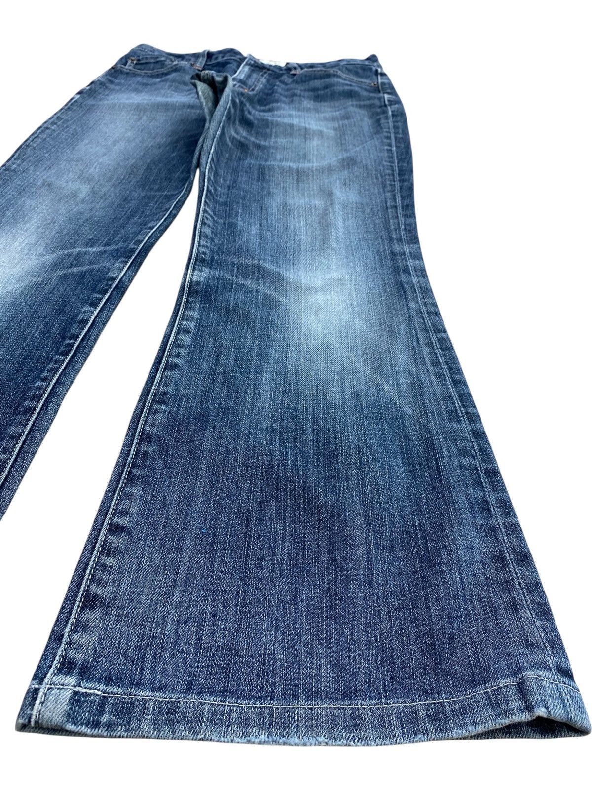 POST ARCHIVE FACTION (PAF) UNIQLO Brand Whiskers Faded Wash Style Flare Jeans Size US 30 / EU 46 - 6 Thumbnail