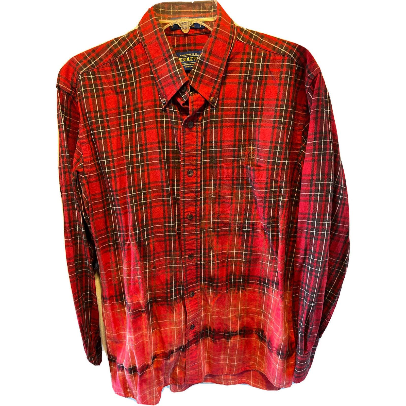 Pendleton Pendleton Mens L Red Plaid LS pima cotton merino wool shirt Size US L / EU 52-54 / 3 - 1 Thumbnail