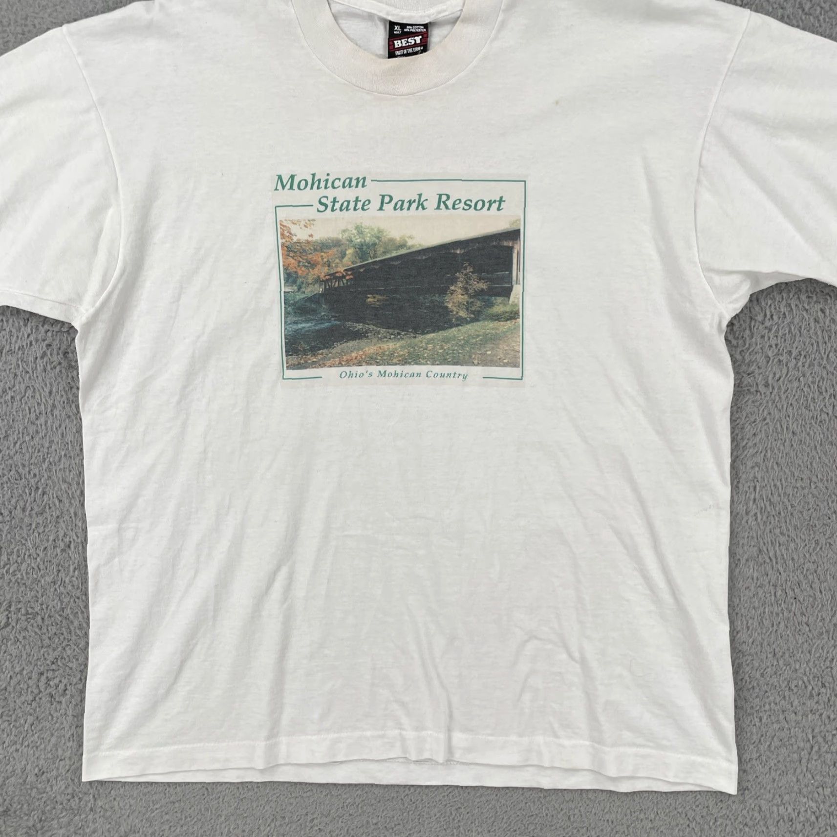 Fruit Of The Loom VINTAGE Fruit of the Loom XL White Single Stitch T Shirt Mens USA Crew Neck Short Sleeve 100% Cotton Size US XL / EU 56 / 4 - 4 Thumbnail