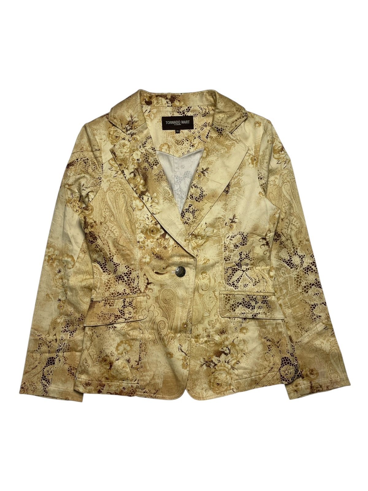 Tornado Mart 2000’s Tornado Mart - Golden Floral Pattern Blazer Size S / US 4 / IT 40 - 1 Thumbnail