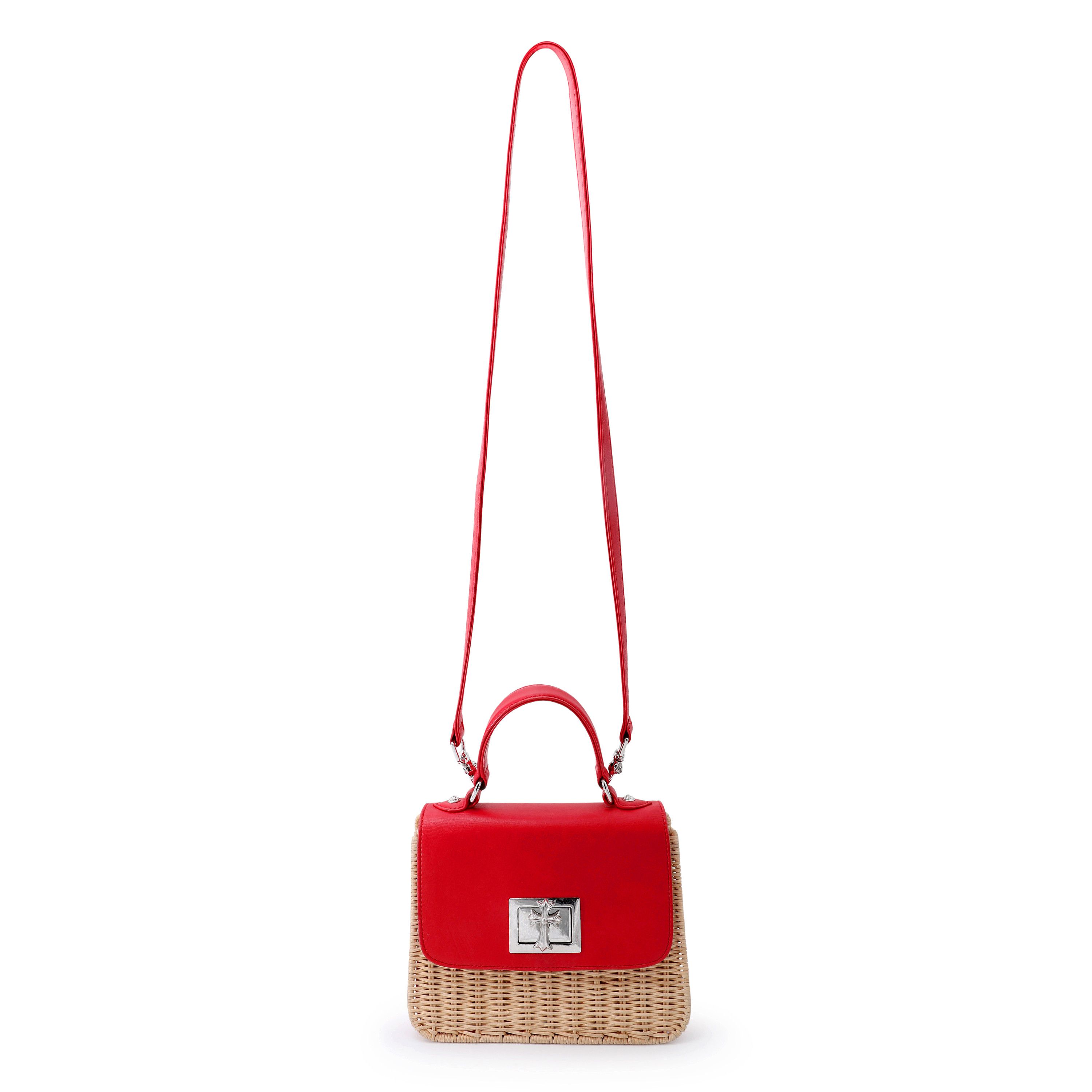 Chrome Hearts Wicker Top Handle Bag Red Leather Flap Size ONE SIZE - 1 Thumbnail