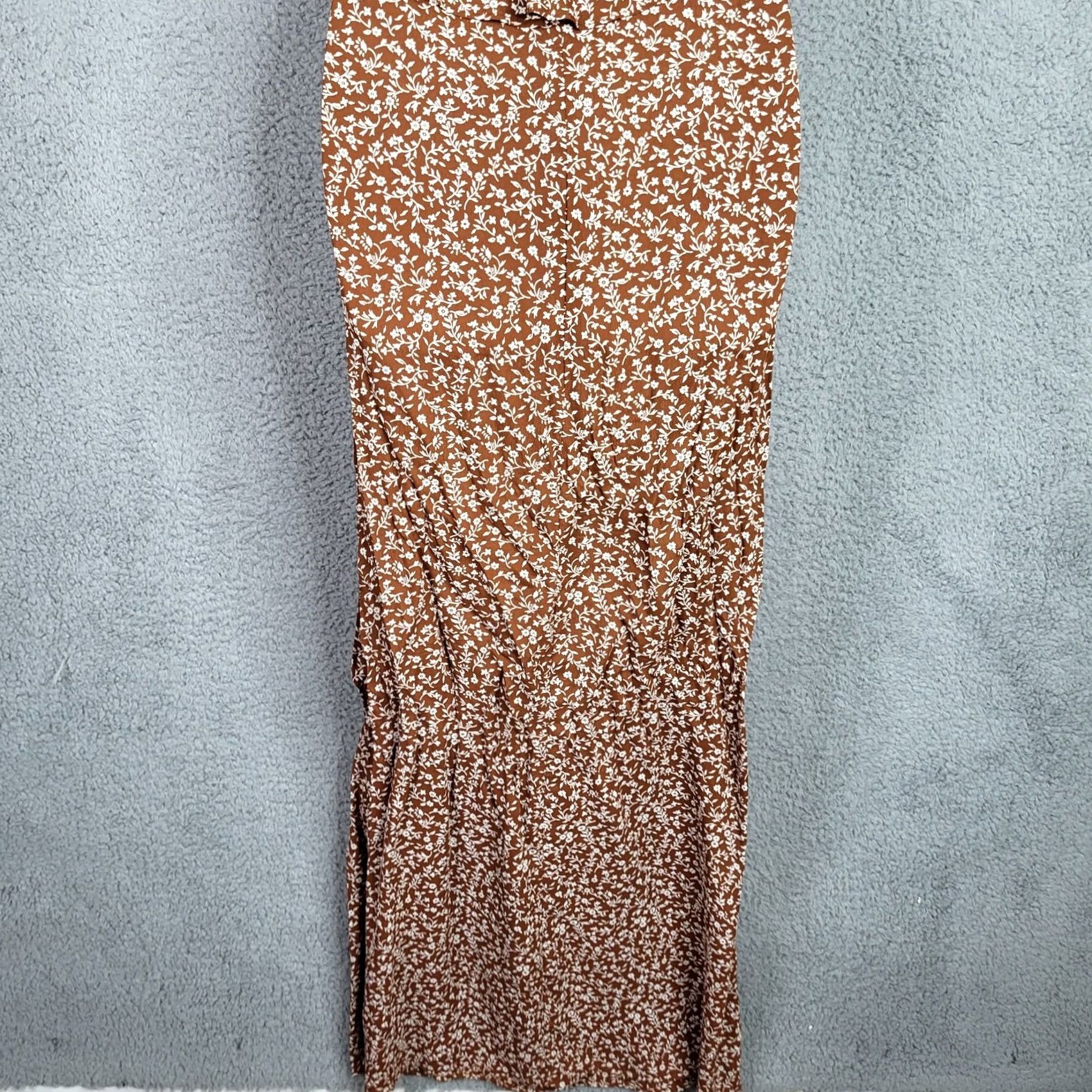 Vintage Flynn Skye Maxi Dress Floral Sleeveless V-Neck XS White Brown Women’s Size XS Casual Dress Size XS / US 0-2 / IT 36-38 - 5 Thumbnail