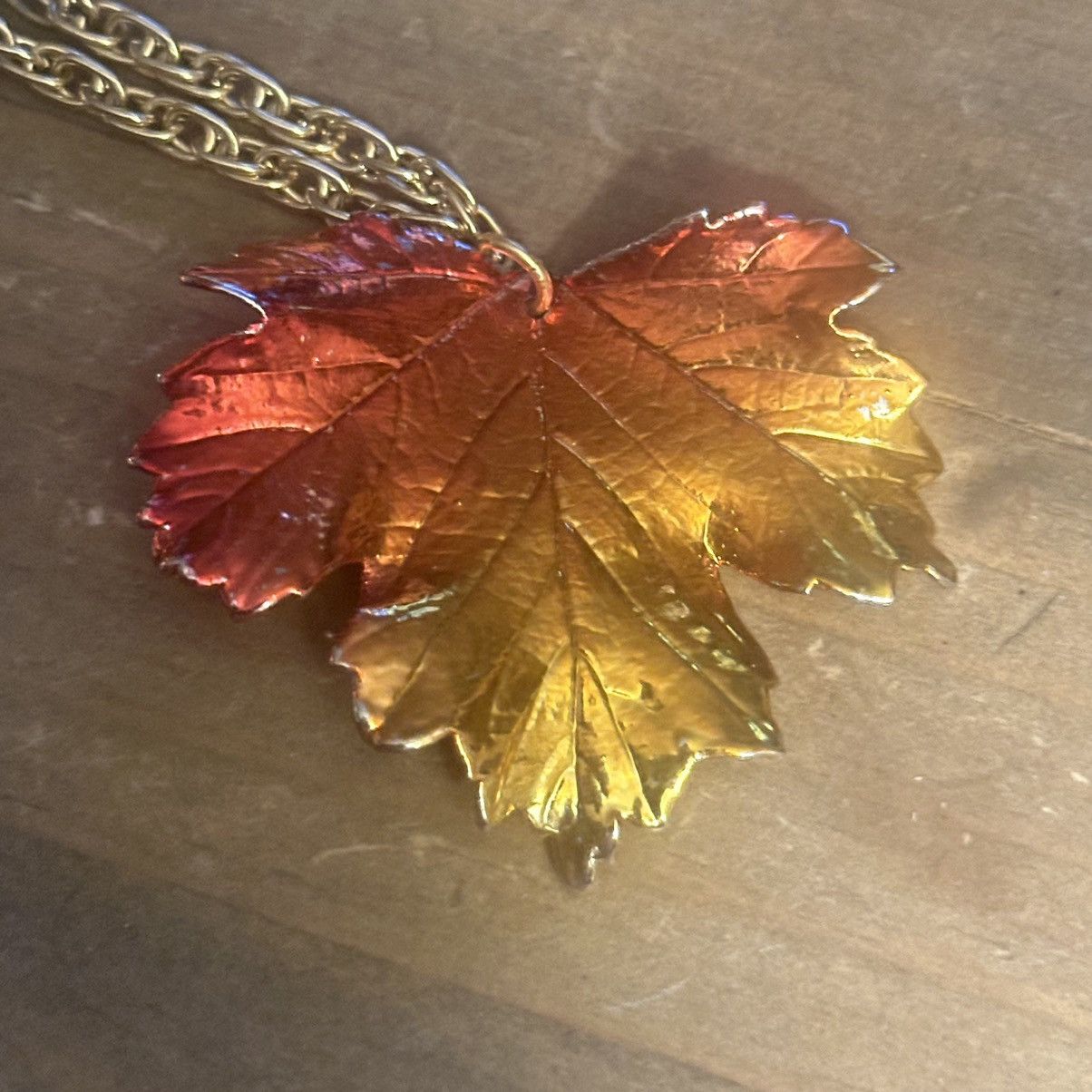 Vintage Vintage Autumn maple leaf pendant necklace Size ONE SIZE - 3 Thumbnail