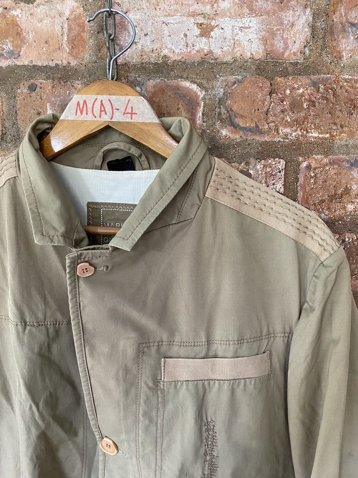 Marithe + Francois Girbaud 2000s Marithe Francois Girbaud Repair tribal Distress Jacket Size US L / EU 52-54 / 3 - 5 Thumbnail