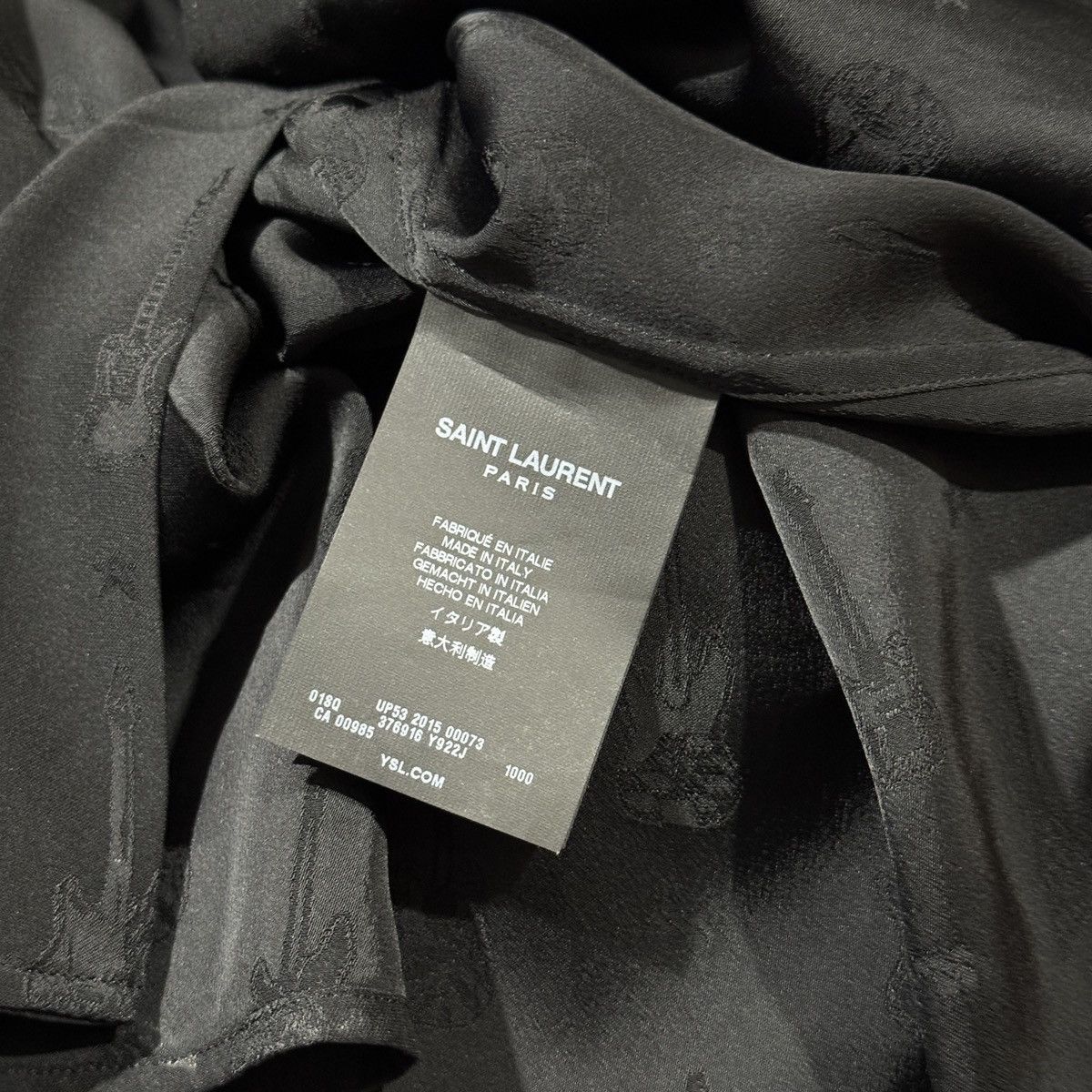 Saint Laurent Paris Saint Laurent Paris FW15 Hedi Slimane Silk Guitar Shirt Size US XL / EU 56 / 4 - 9 Thumbnail