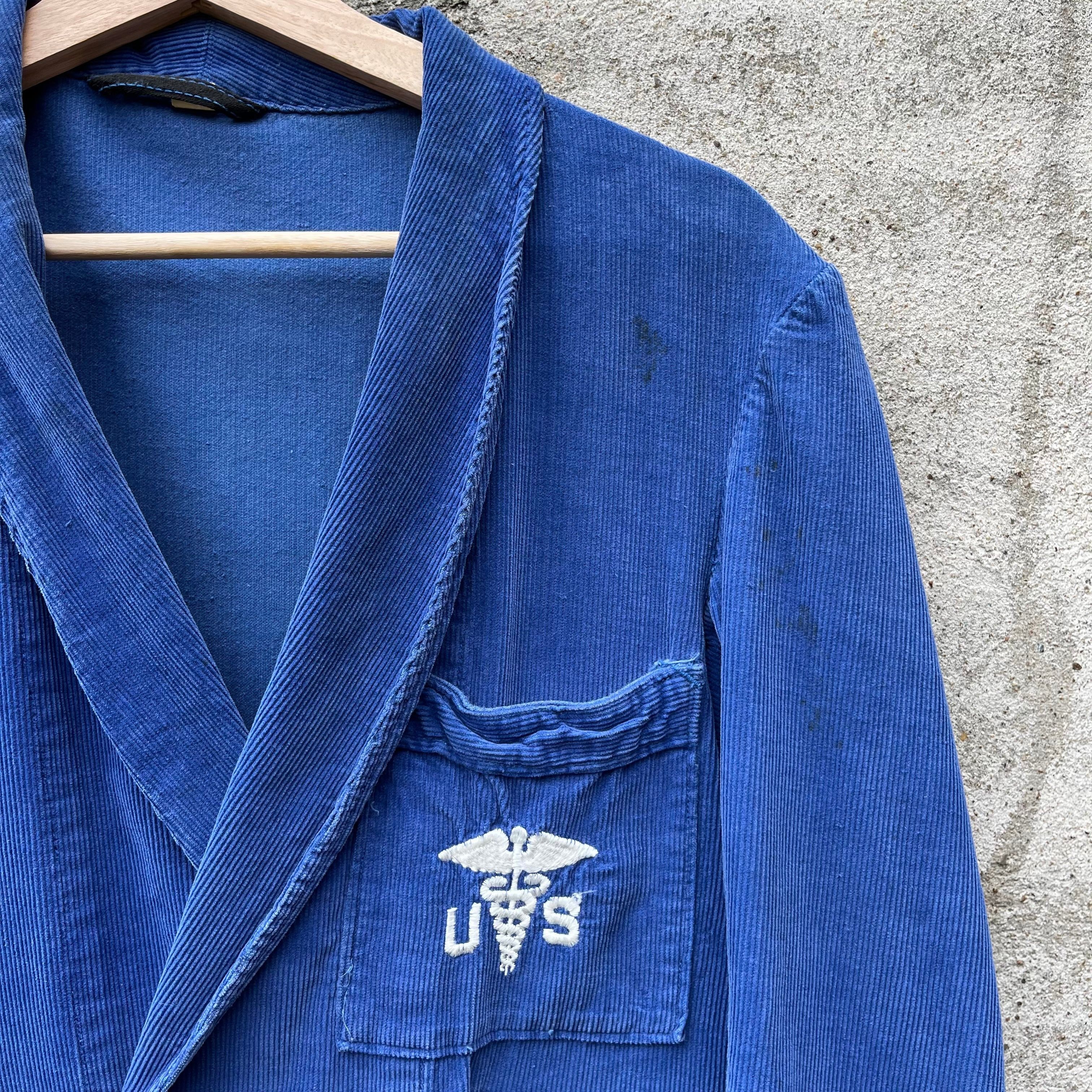 Vintage 50's US Military Convalescent Corduroy Medical Robe Size US M / EU 48-50 / 2 - 3 Thumbnail