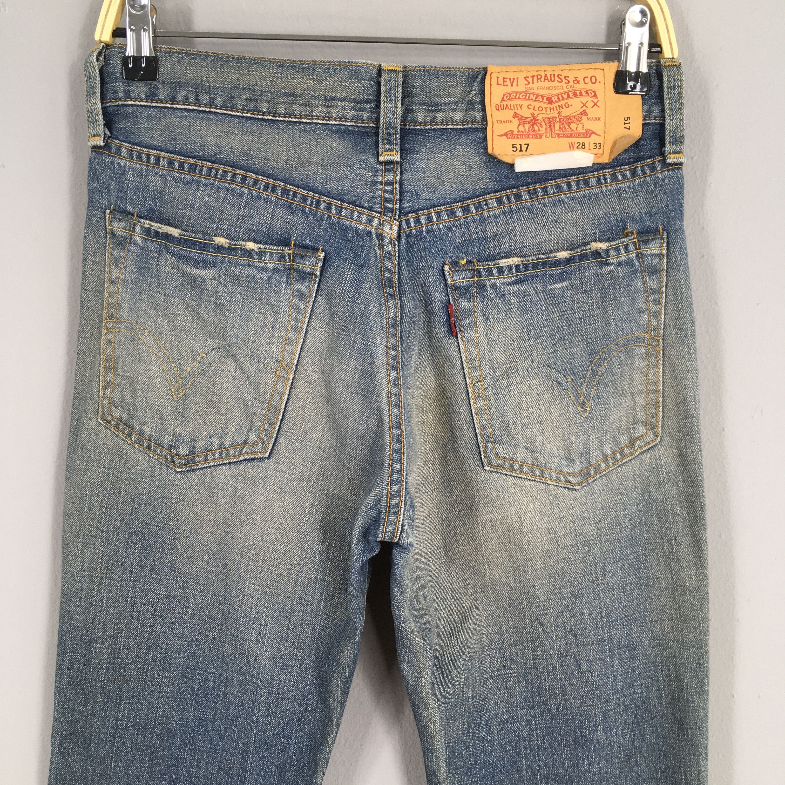Levi's Size 27x31.5 Vintage Levi's 517 Bootcut Flare Jeans S1980 Size 27" / US 4 / IT 40 - 9 Thumbnail