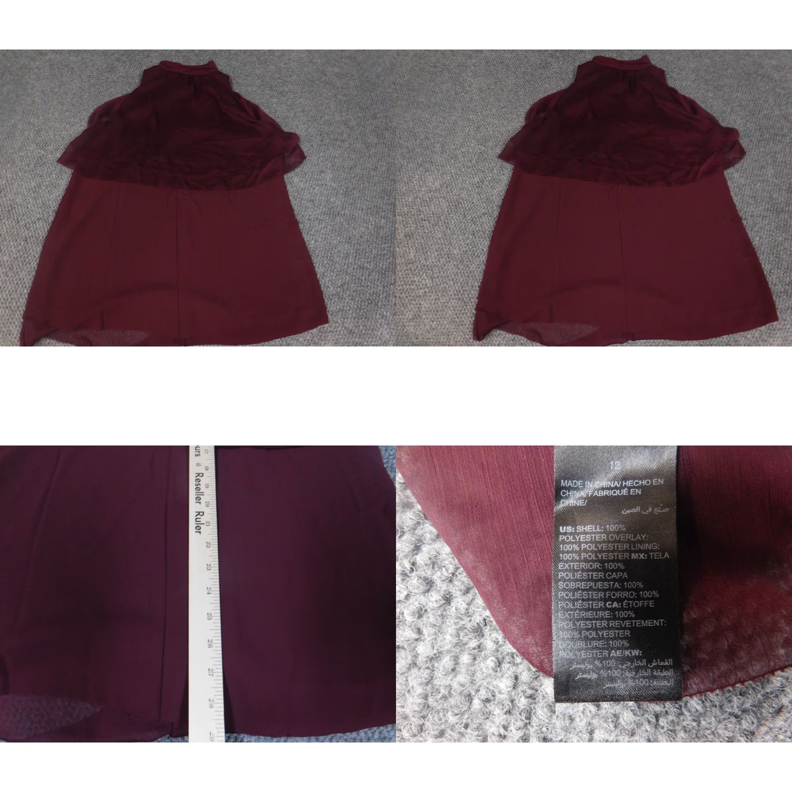 White House Black Market White House Black Market Blouse Womens 12 Purple Crew Neck Sleeveless Pullover Casual Polyester Rayon Solid Regular Stretch 12 Women Blouse Size XL / US 12-14 / IT 48-50 - 8 Thumbnail