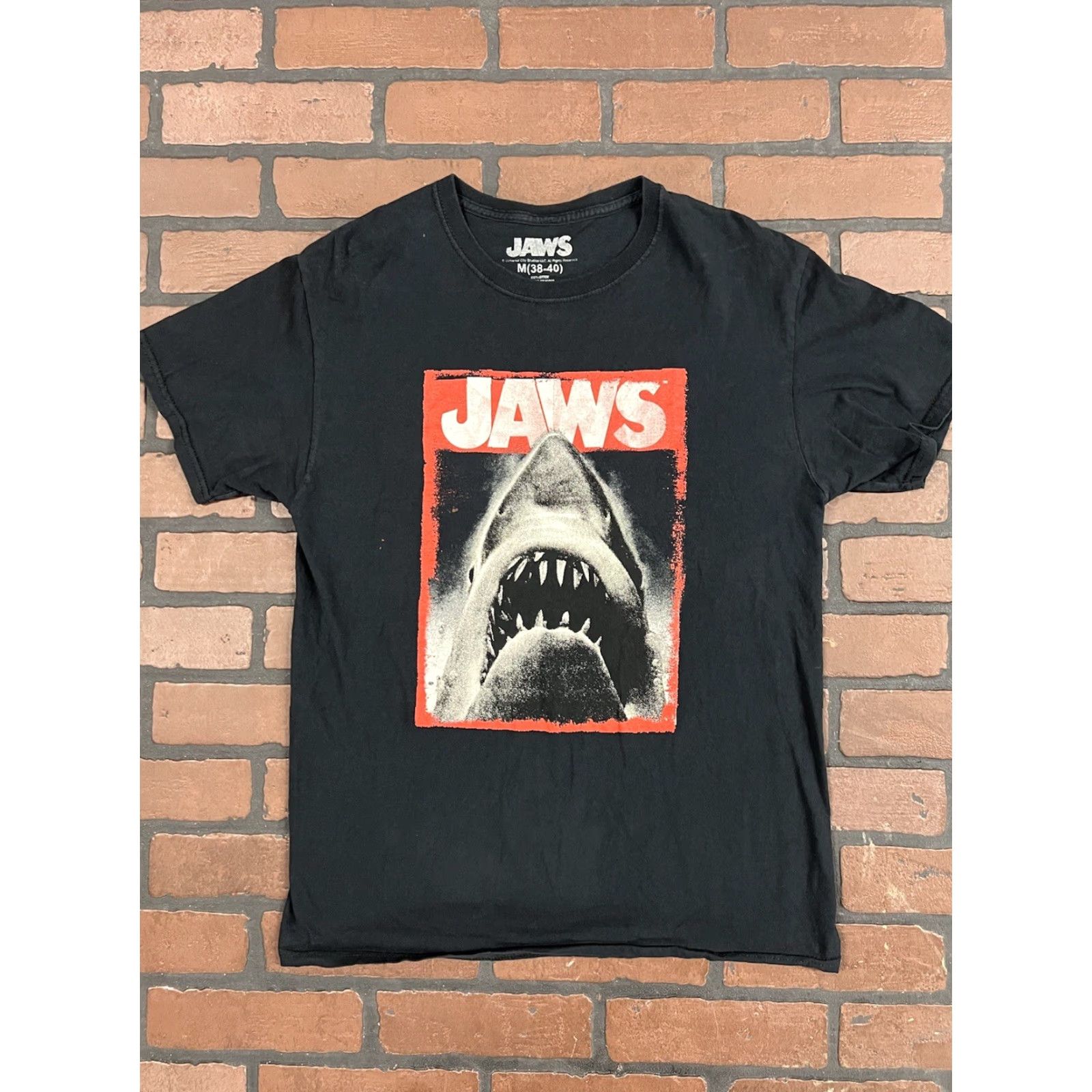 Vintage Jaws Graphic T-Shirt Adult Med Black Cotton Uni Size US M / EU 48-50 / 2 - 2 Thumbnail