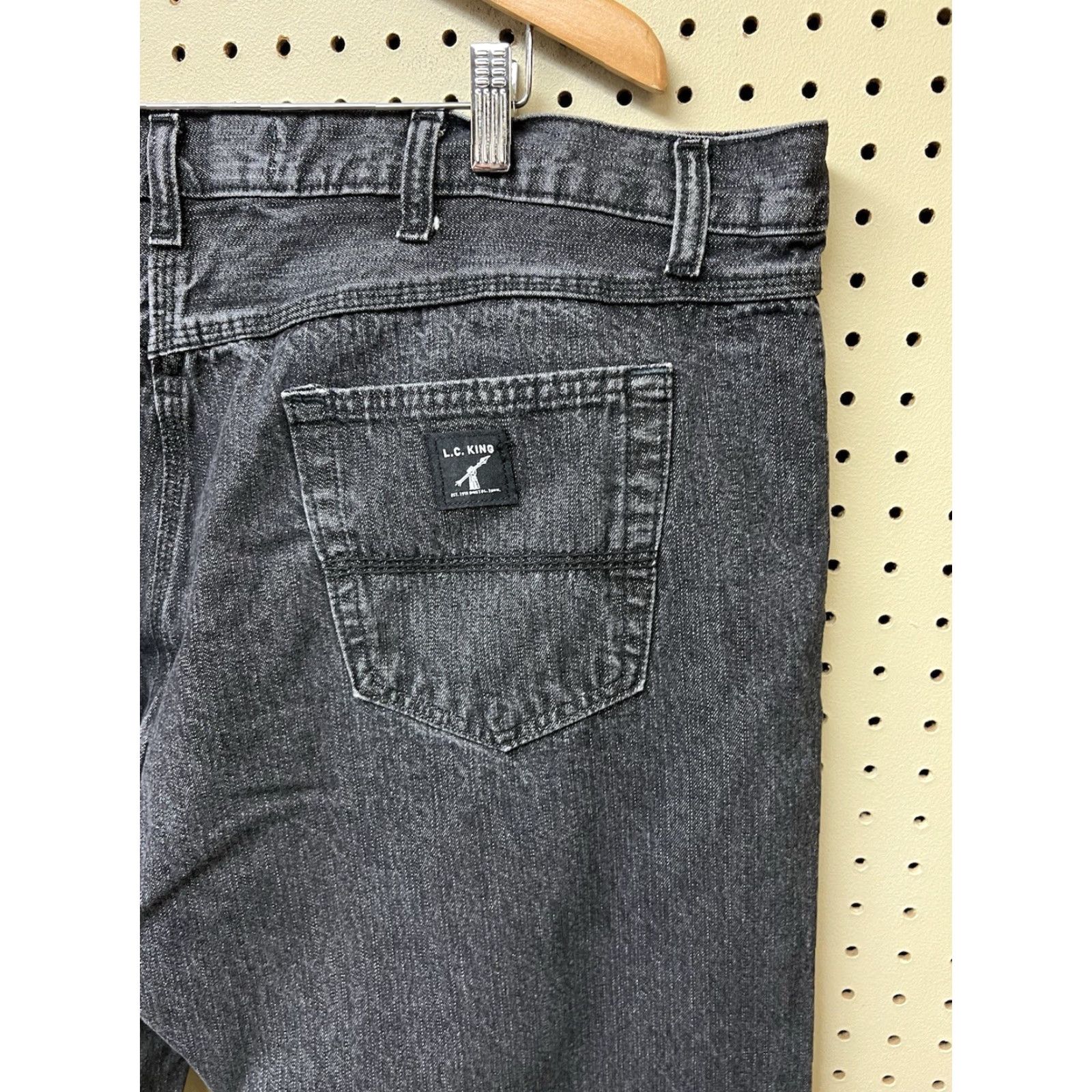 Denime LC KING Mens Jeans 46x30 Black Den im Heavy Duty Work Pants Regular Fits USA Pointer Brand 5-Pocket Style Size US 30 / EU 46 - 3 Thumbnail