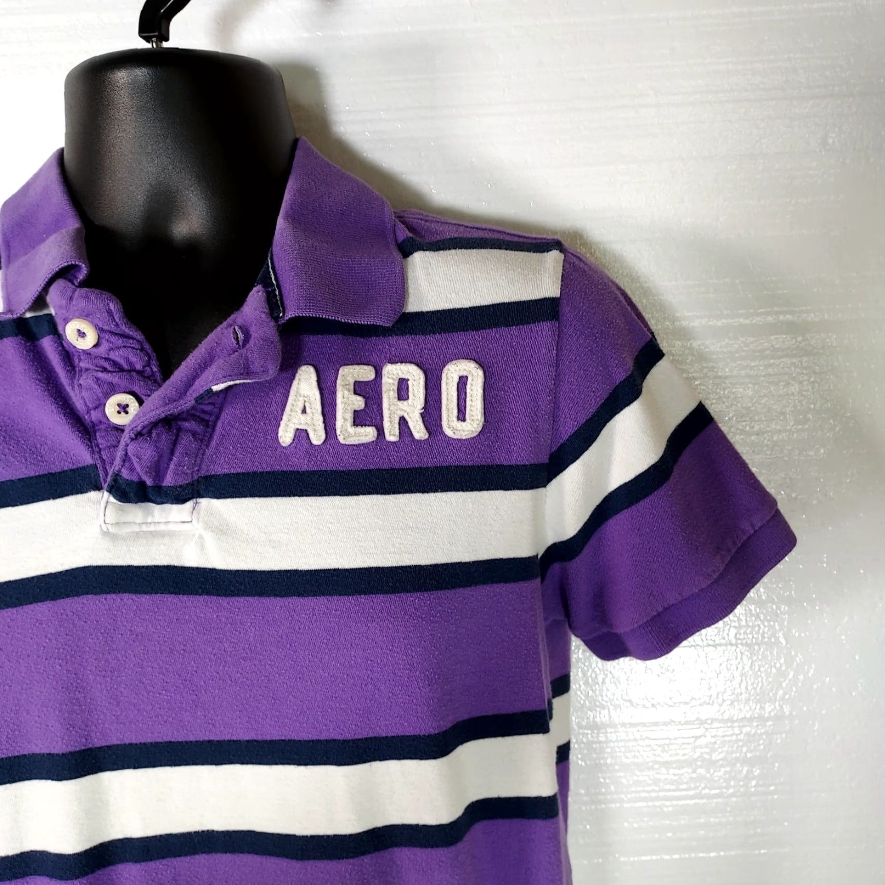 Aeropostale Aeropostale 1987 Shirt Polo California Surf Muscle Mens Medium Purple White Short Sleeve Polo Shirt Size US M / EU 48-50 / 2 - 3 Thumbnail