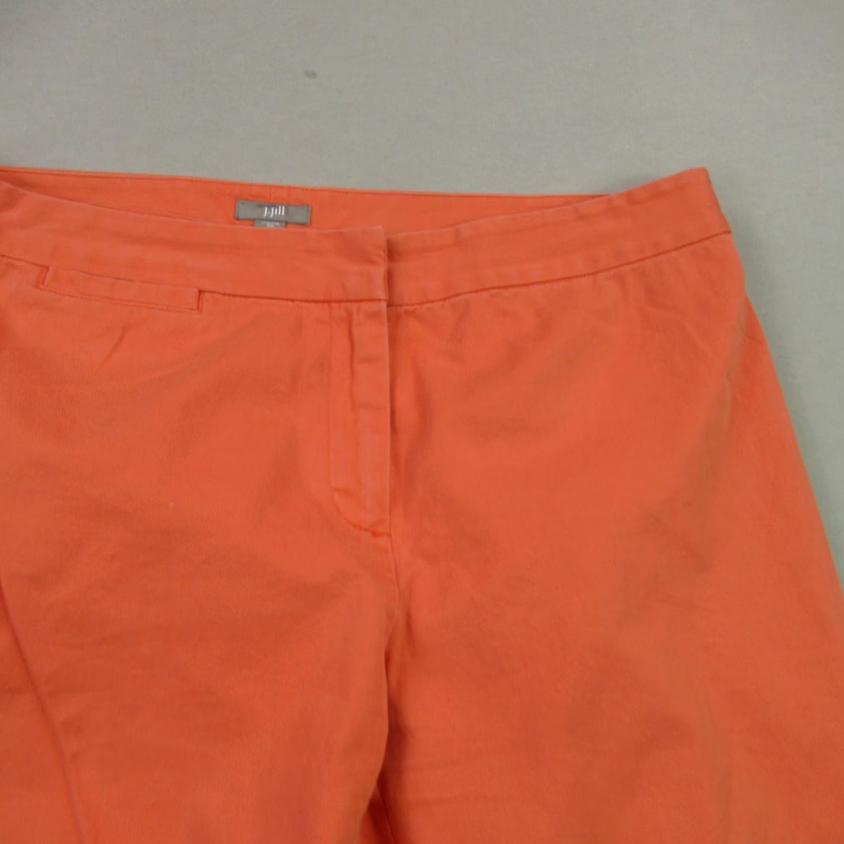 J. Jill J Jill Pants Capri Women 10 Orange Straight Stretch Lightweight Casual Pockets Size 32" / US 10 / IT 46 - 2 Thumbnail
