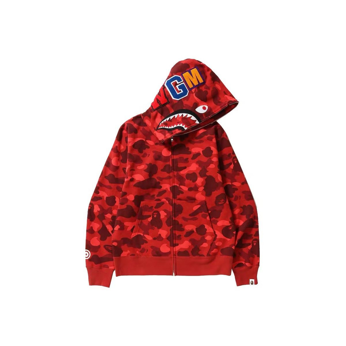 Bape BAPE Color Camo Shark Full Zip Hoodie Red Size US XXL / EU 58 / 5 - 1 Thumbnail