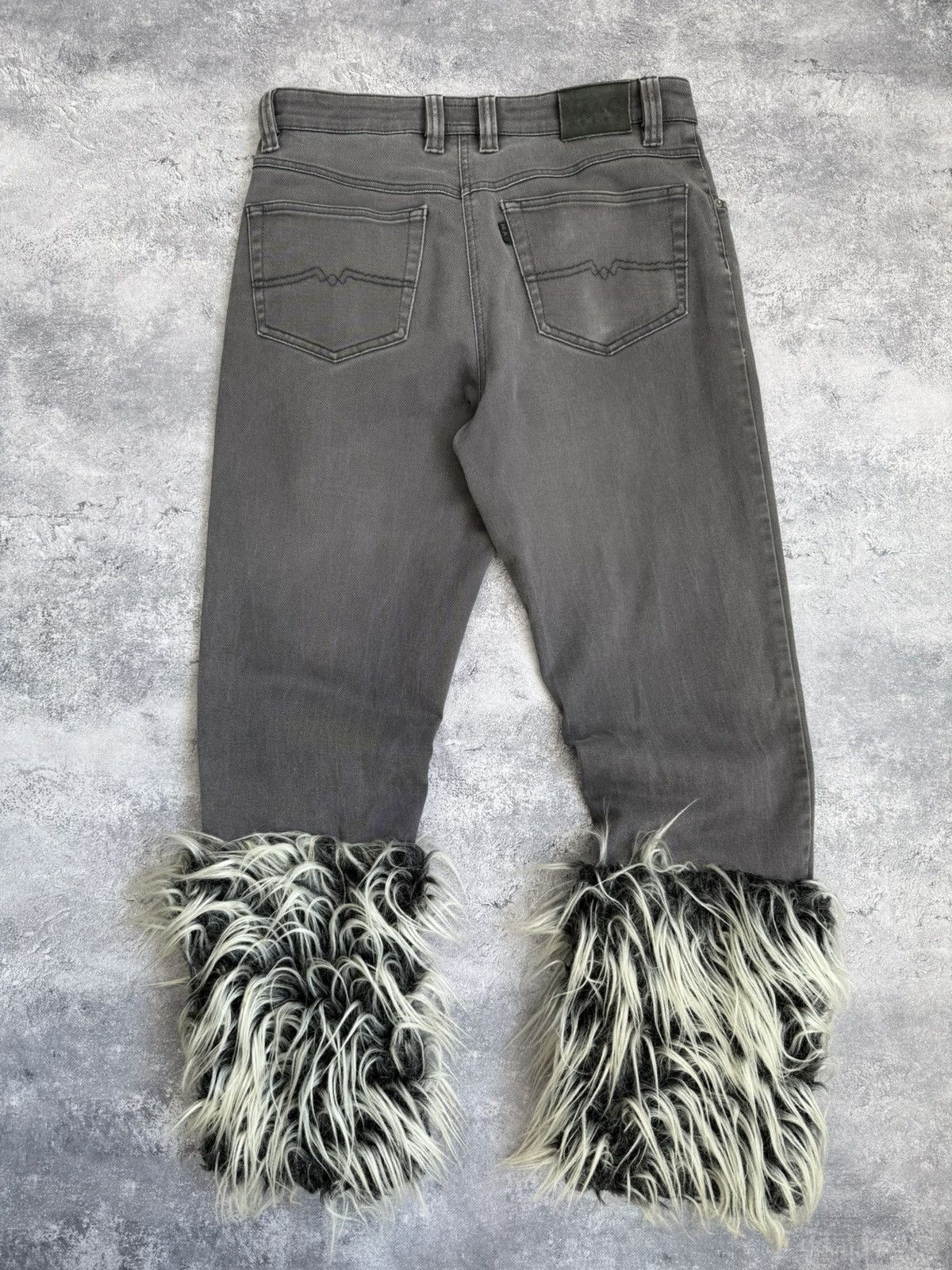 Hysteric Glamour VTG BALENCI X RICK OWENS STYLE MOHAUR FUR JEANS 90S Y2K Size US 32 / EU 48 - 14 Thumbnail
