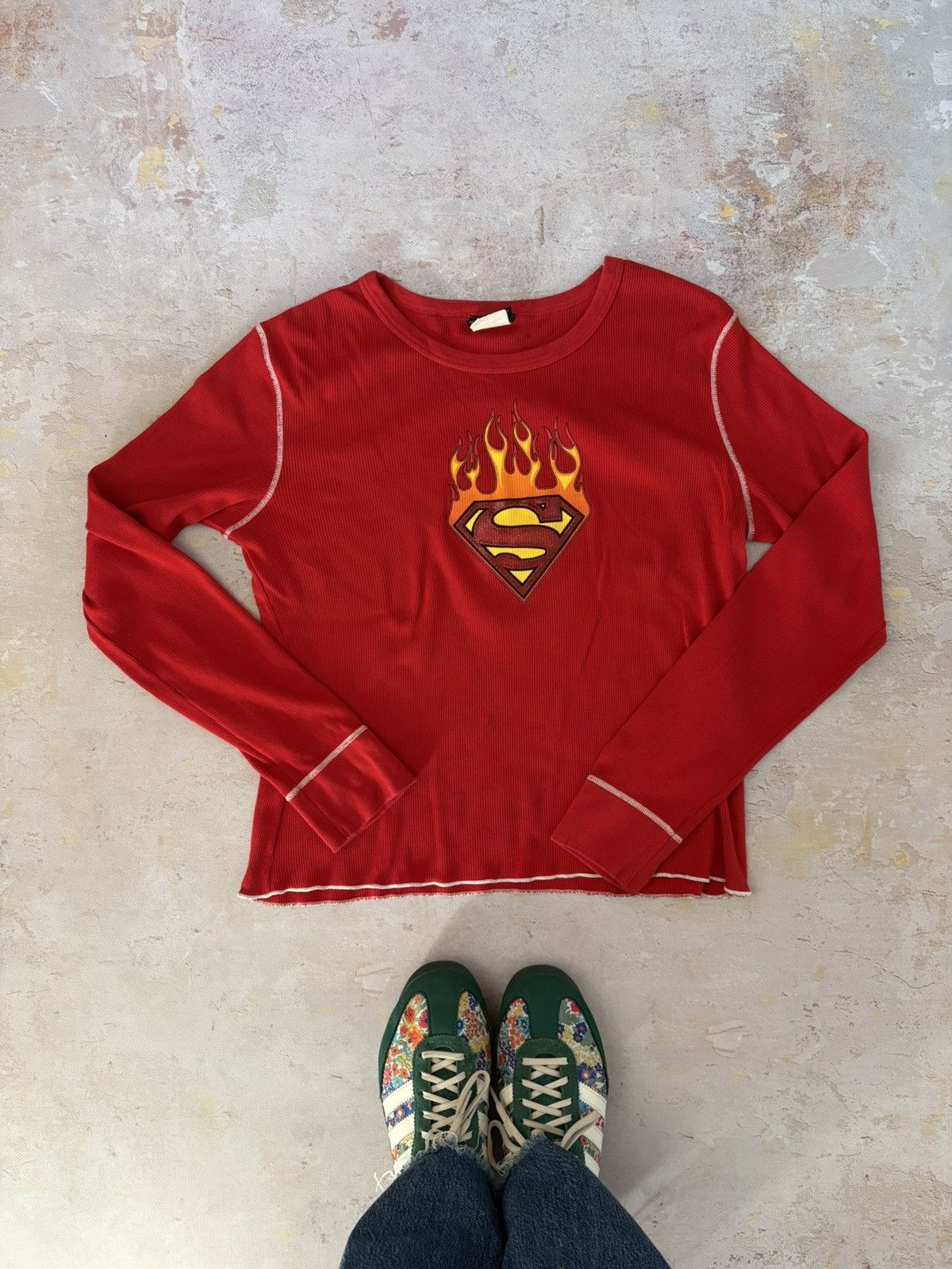 Warner Bros Rare early 00s Warner bros licensed superman long sleeve y2k Size L / US 10 / IT 46 - 1 Thumbnail