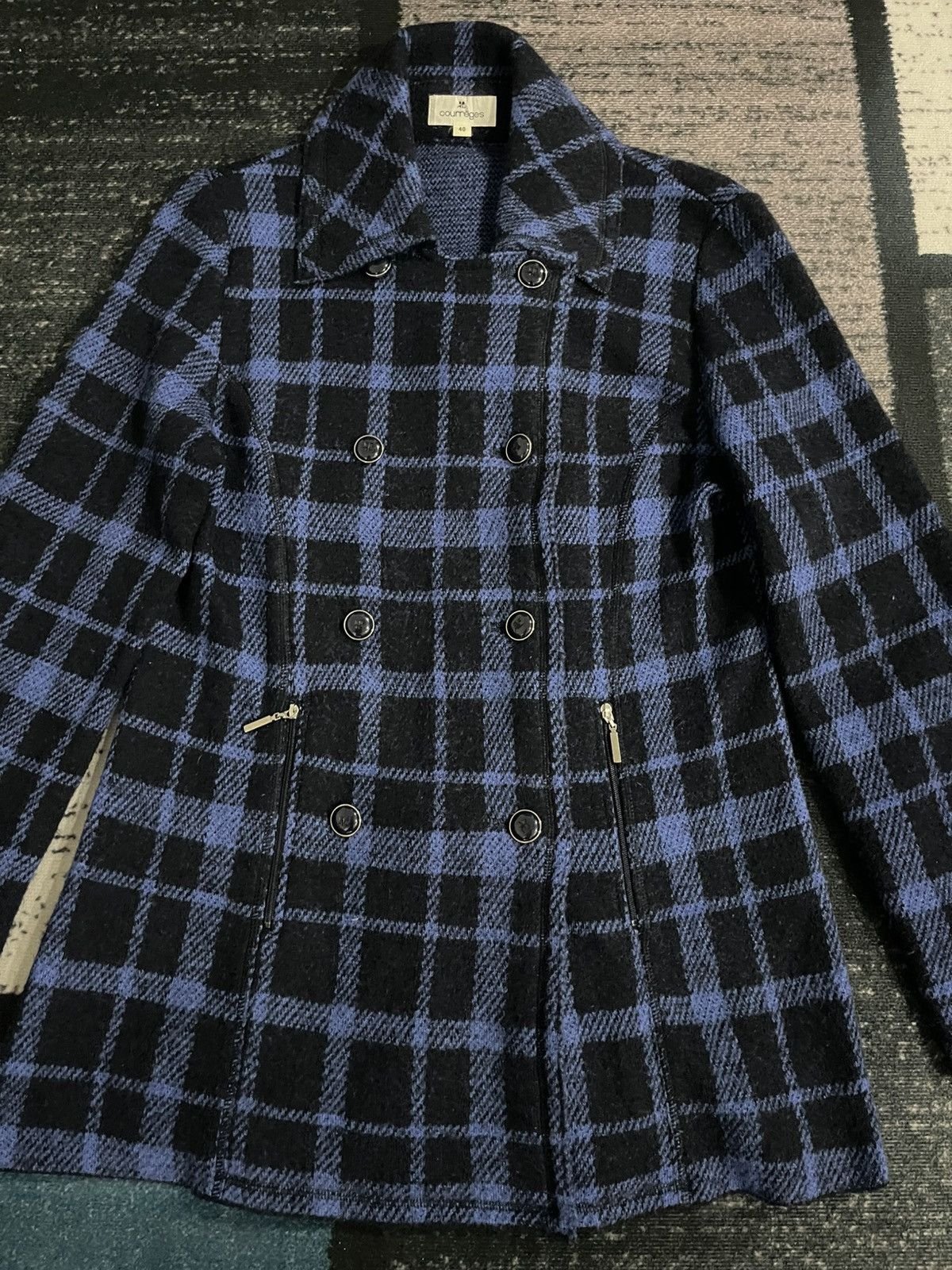 Courreges Vintage Courreges Plaid Wool Jacket Size S / US 4 / IT 40 - 5 Thumbnail