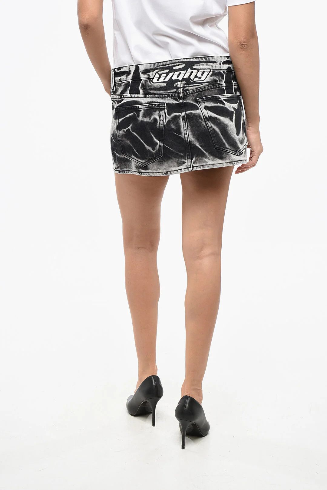 Alexander Wang og1mm0426 Denim Mini Skirt in Black Size 28" / US 6 / IT 42 - 2 Thumbnail