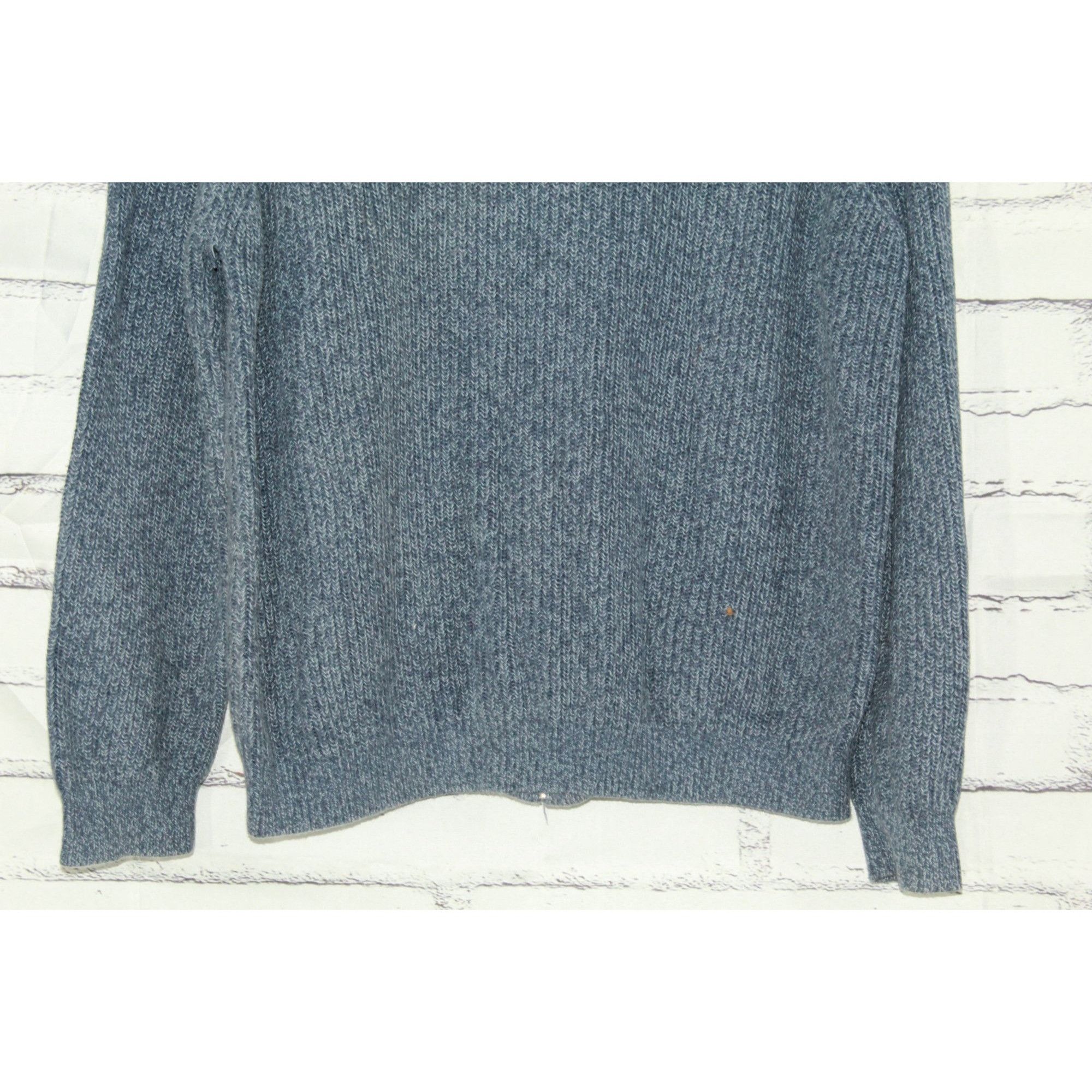 L.L. Bean LL Bean Men's Heather Blue Fisherman Knit Full Zip Sweater S Size US L / EU 52-54 / 3 - 10 Thumbnail