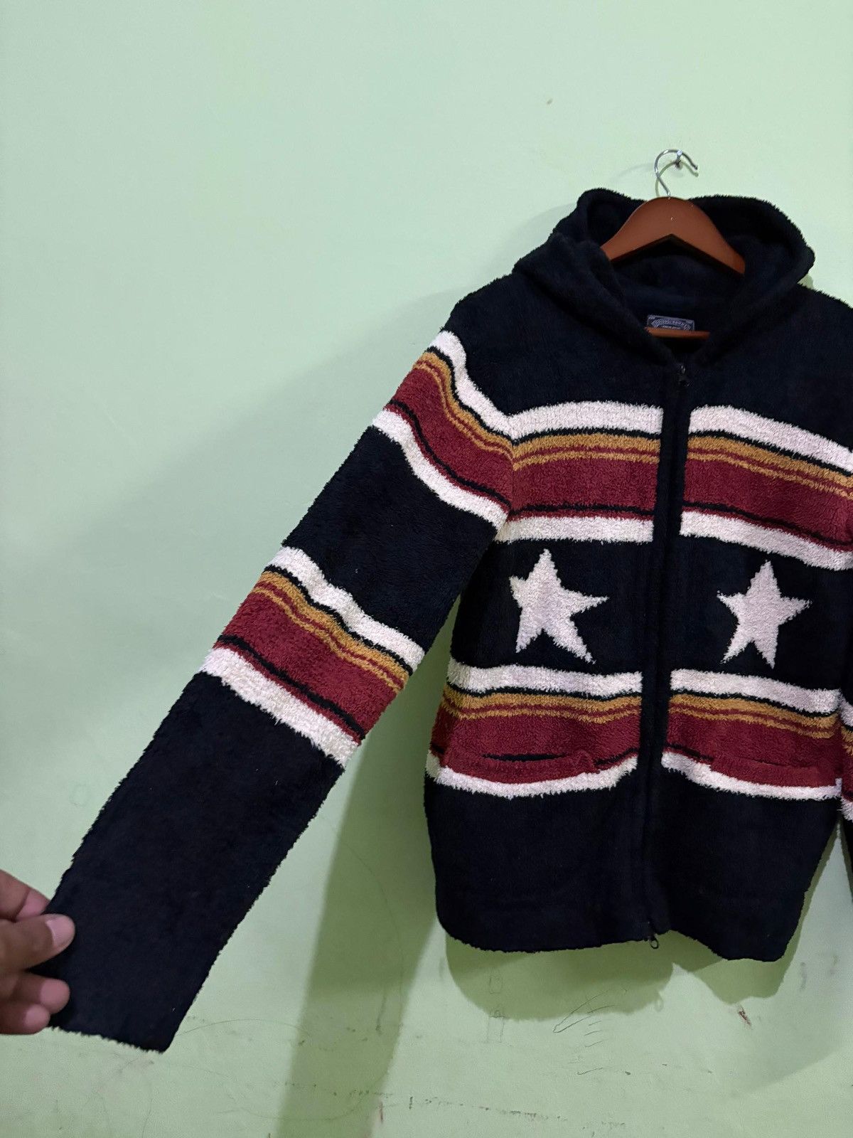 Hysteric Glamour × Japanese Brand × Tornado Mart VTG 90 291295 Homme Sweater Knitwear Star Design With Hoodie Size US M / EU 48-50 / 2 - 2 Thumbnail