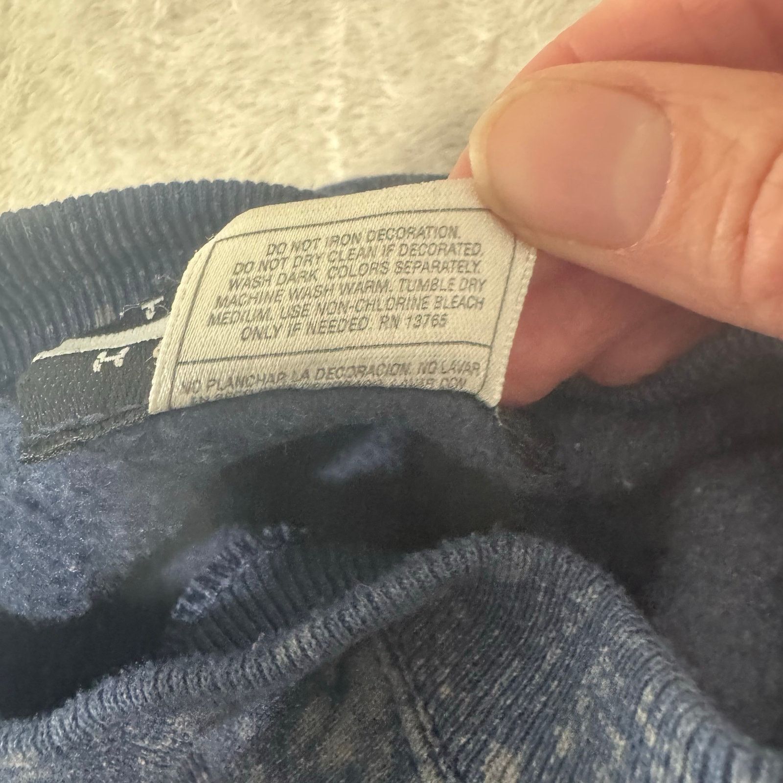 Tommy Hilfiger Tommy Hilfiger Mens Acid Wash Embroidered Sweatshirt XL Blue Size US XL / EU 56 / 4 - 5 Thumbnail