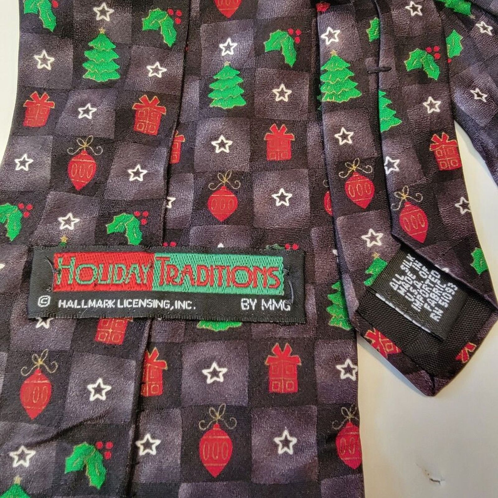 Other Hallmark Holiday Traditions Christmas Tie Small Squares Silk Size ONE SIZE - 4 Thumbnail