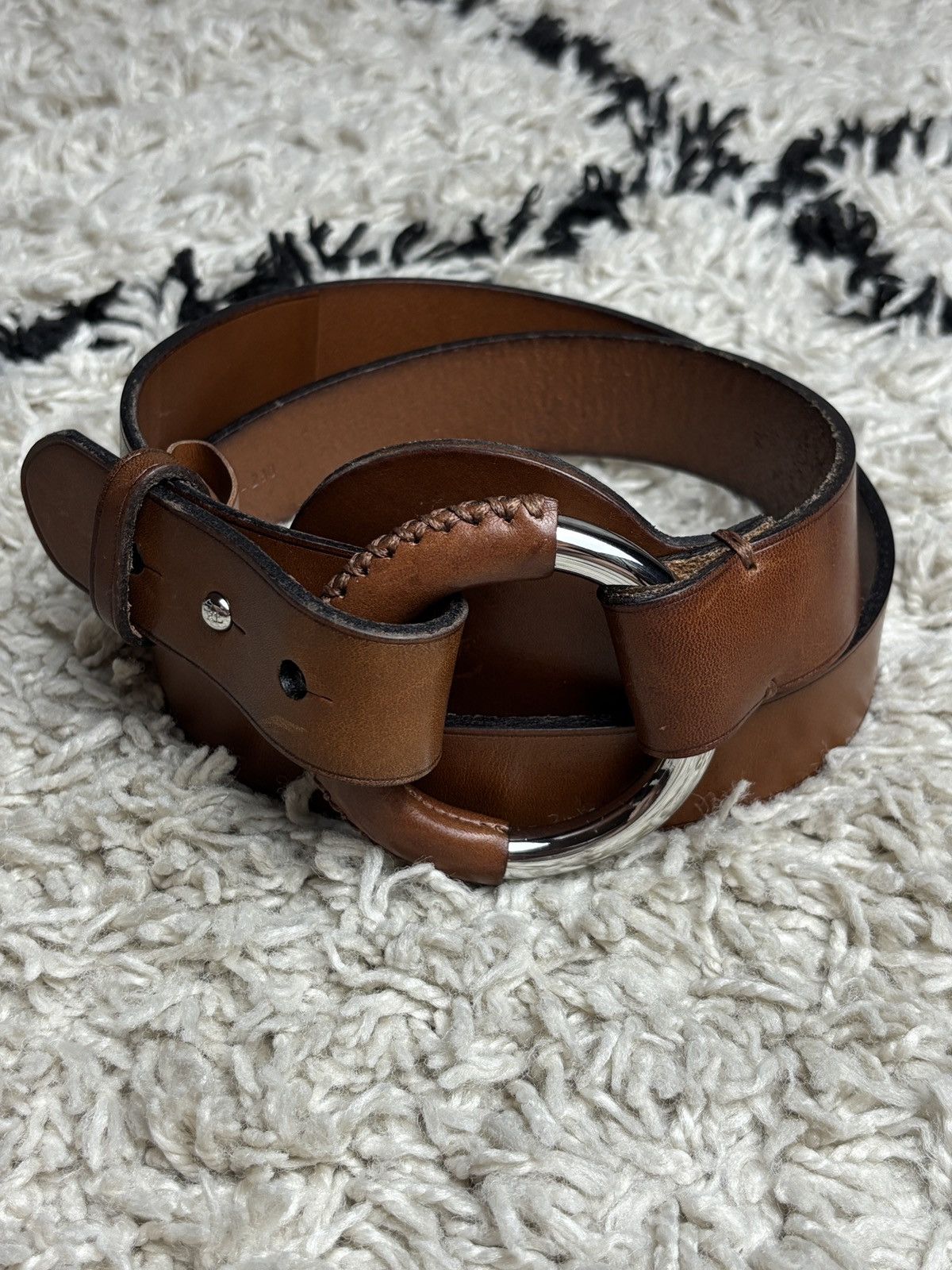 Ralph Lauren Ralph Lauren Brown Leather Ring Buckle Belt Vintage Size ONE SIZE - 1 Thumbnail