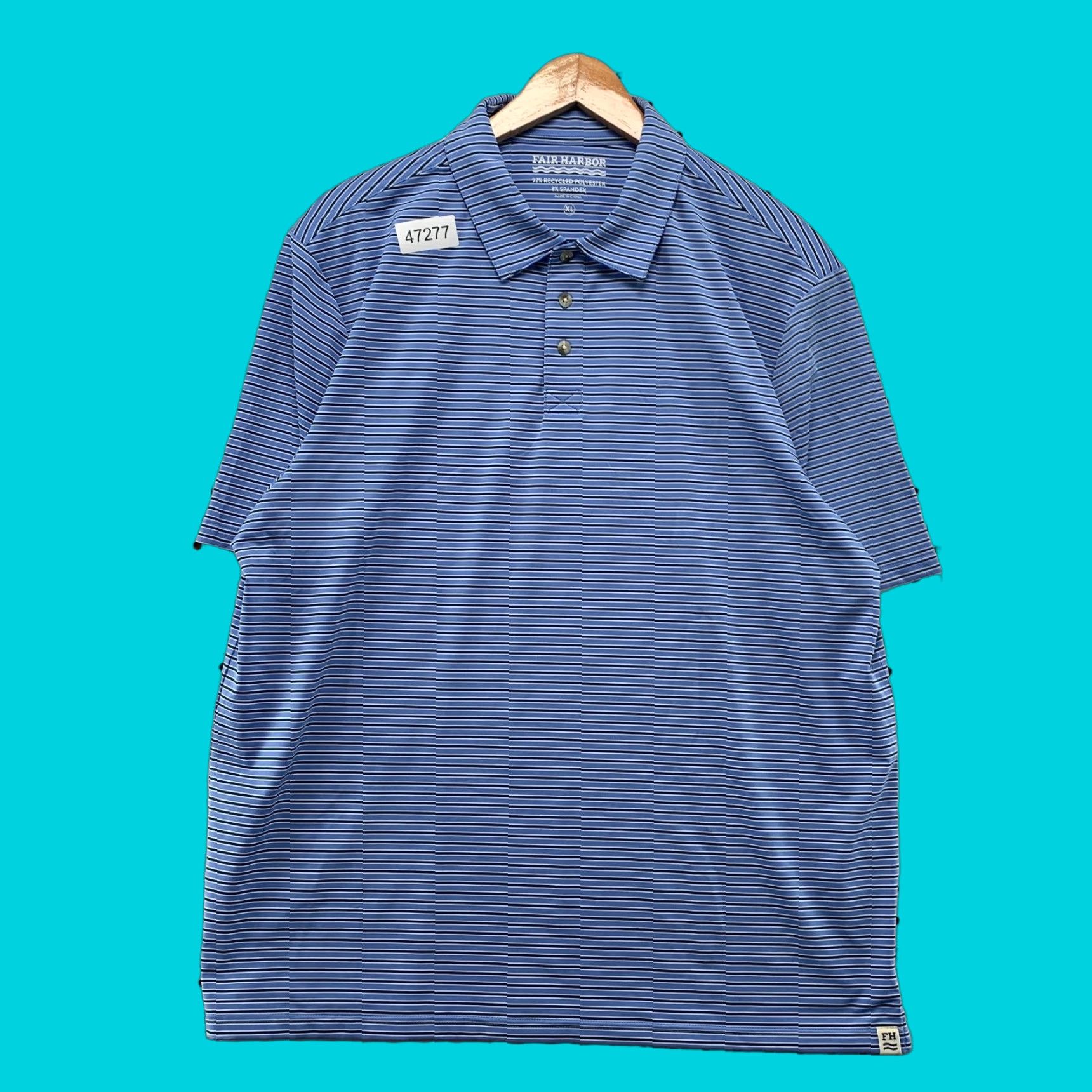 Vintage Fair Harbor Polo Shirt Mens XL Blue Striped Short Sleeve Golf Sailing Outdoor Size US XL / EU 56 / 4 - 1 Thumbnail
