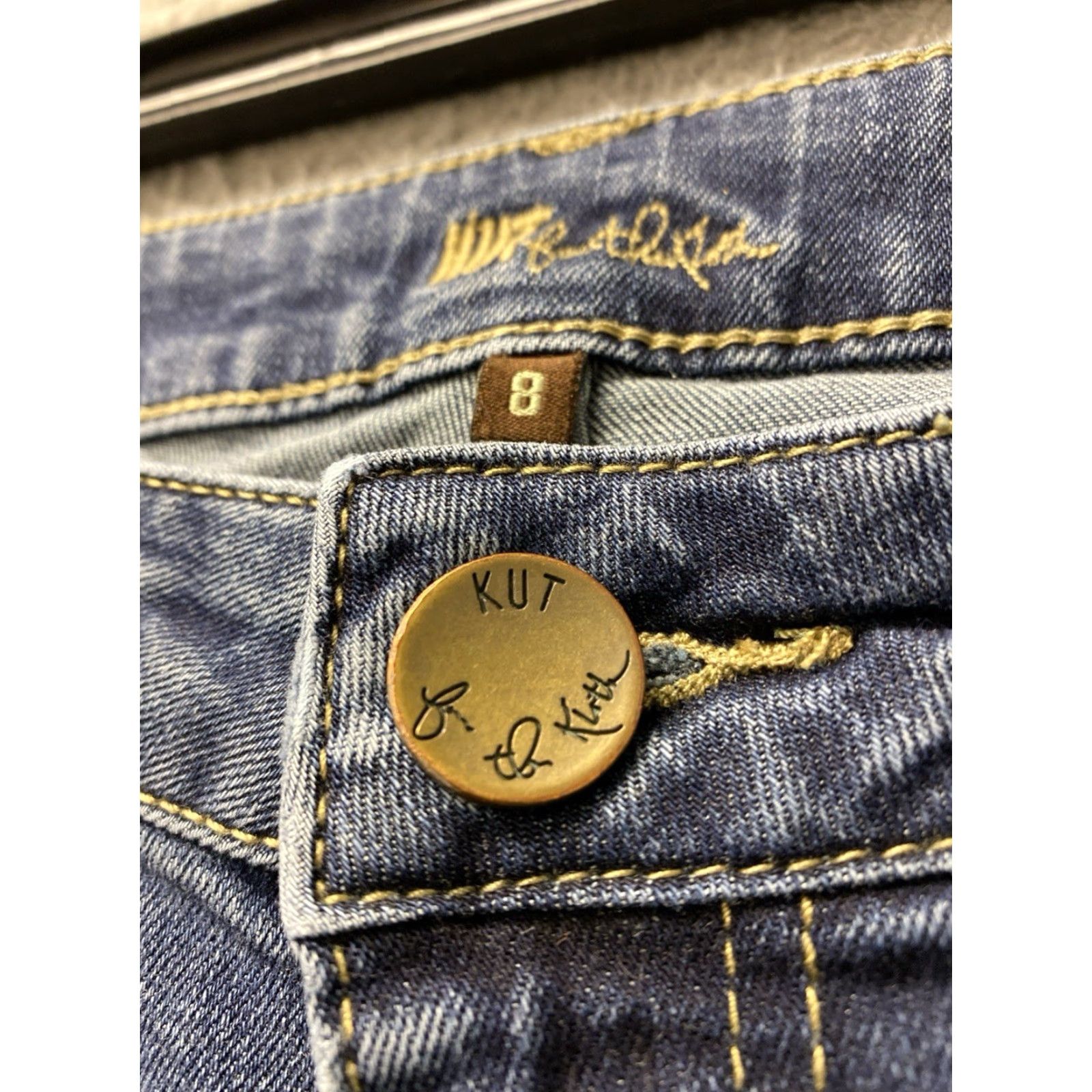 Vintage Kut from the Kloth Jeans Women 8 Blue Straight Stretch Denim 30x28 Regular Womens Size 30" / US 8 / IT 44 - 3 Thumbnail