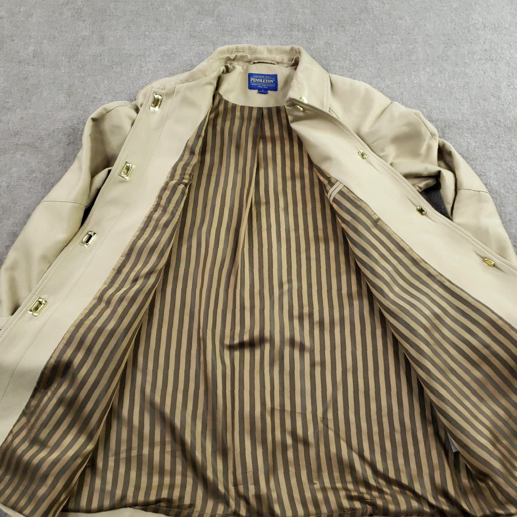 Pendleton Pendleton Womens Trench Coat Jacket Belted Cuff Lined Pockets Mid-Length Tan Khaki Beig​e Z S Size S / US 4 / IT 40 - 7 Thumbnail