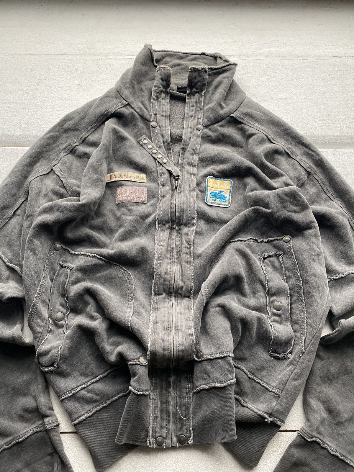 Diesel × If Six Was Nine 🔥90s Diesel Grey Washed Distressed Fabric Zip Sweatshirt Size US L / EU 52-54 / 3 - 3 Thumbnail