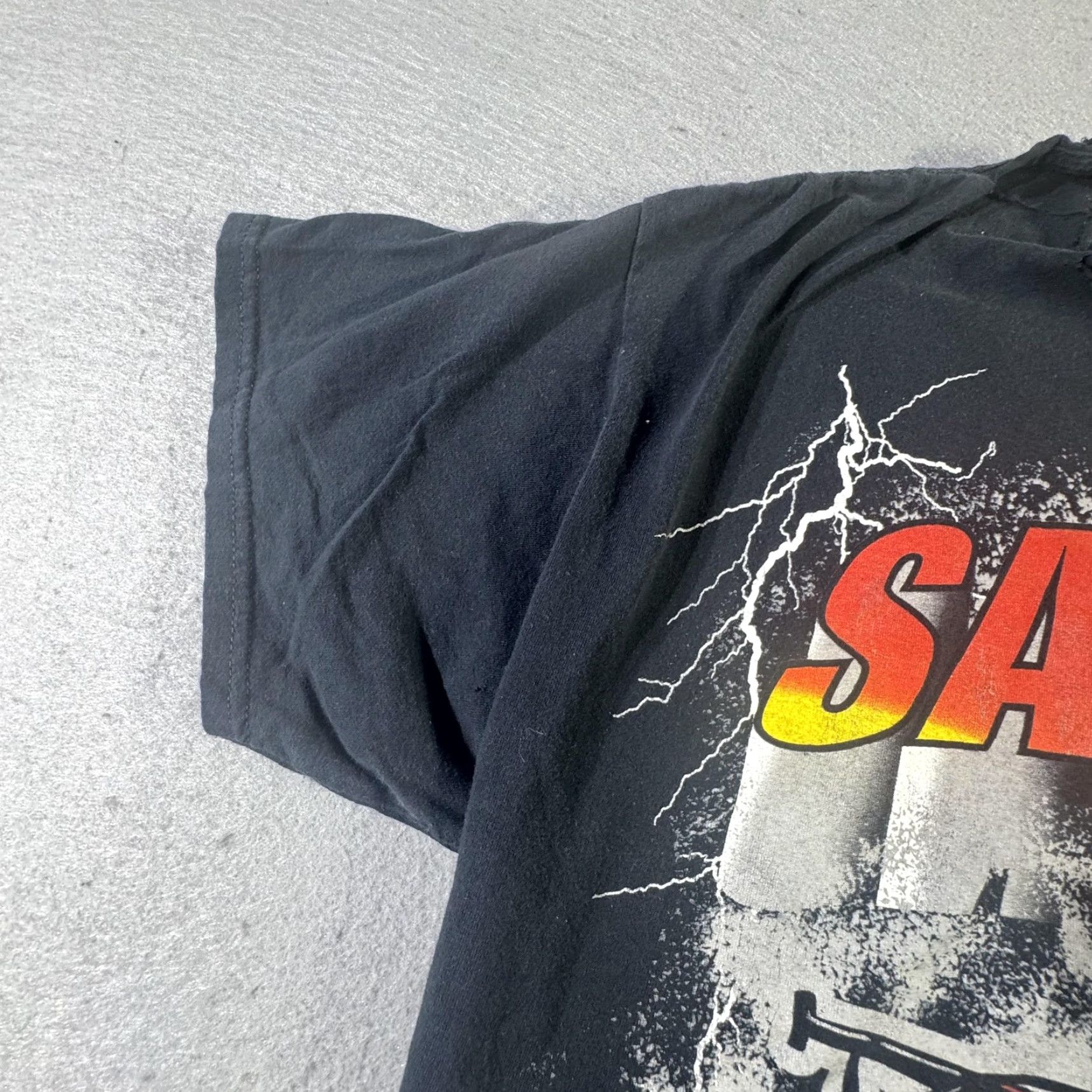 Vintage Popular Poison Shirt Mens L XL Black Savage 95 Saint or Sinner Car Graphic Tee Size US L / EU 52-54 / 3 - 3 Thumbnail