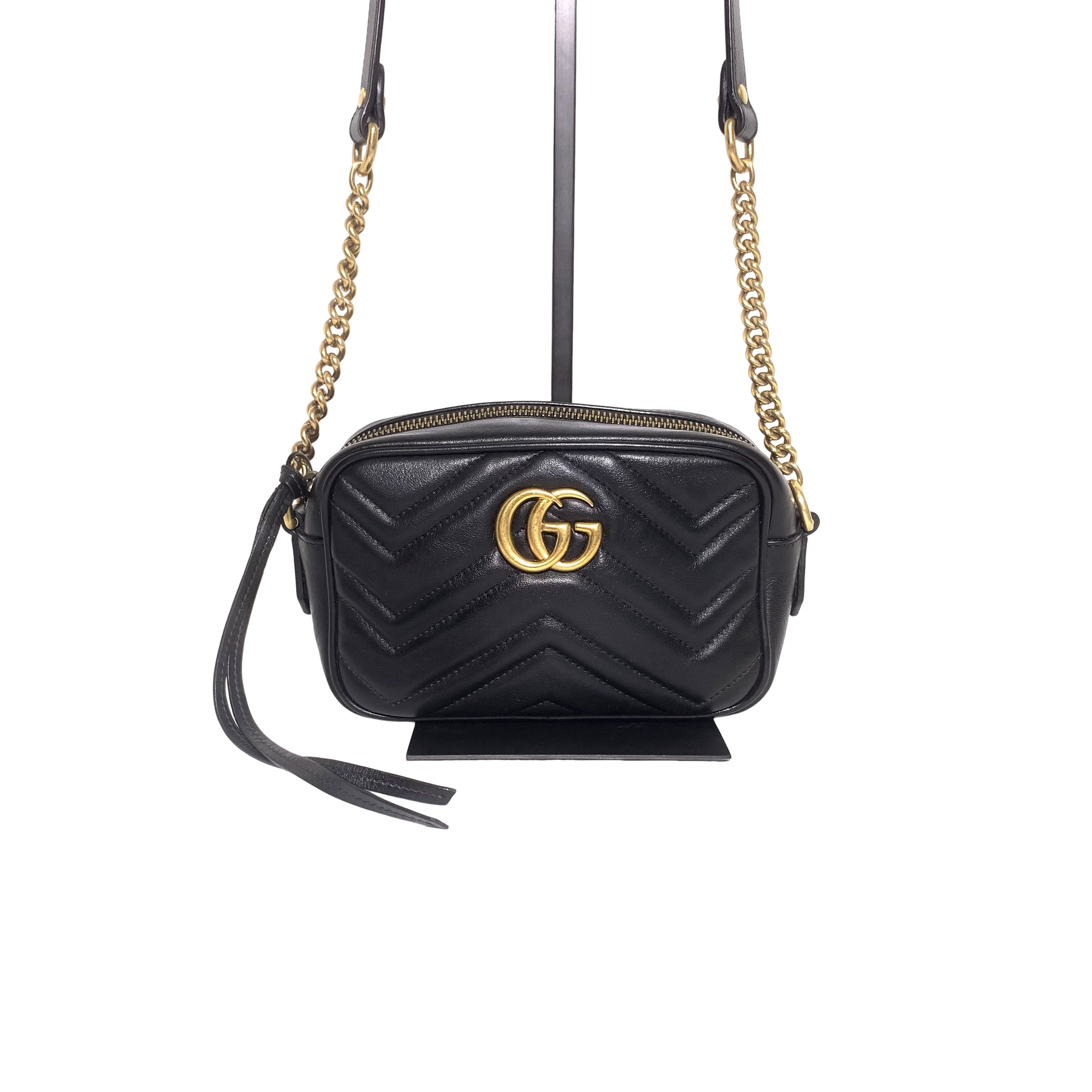 Gucci Gucci GG Marmont Black Quilted Leather Shoulder Bag Size ONE SIZE - 1 Thumbnail