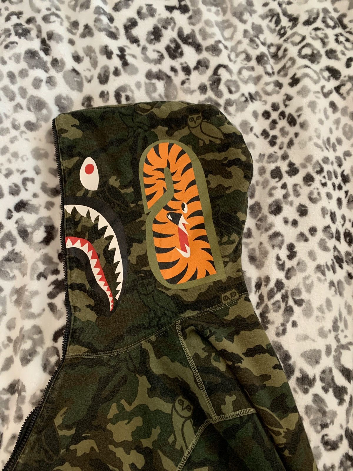 Bape x OVO Woodland Camo Shark Reversible Full Zip Hoodie