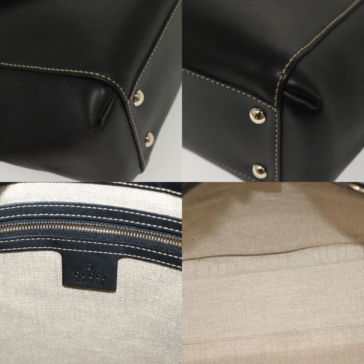 Gucci GUCCI Tote Bag Leather Gold Black Size ONE SIZE - 11 Thumbnail