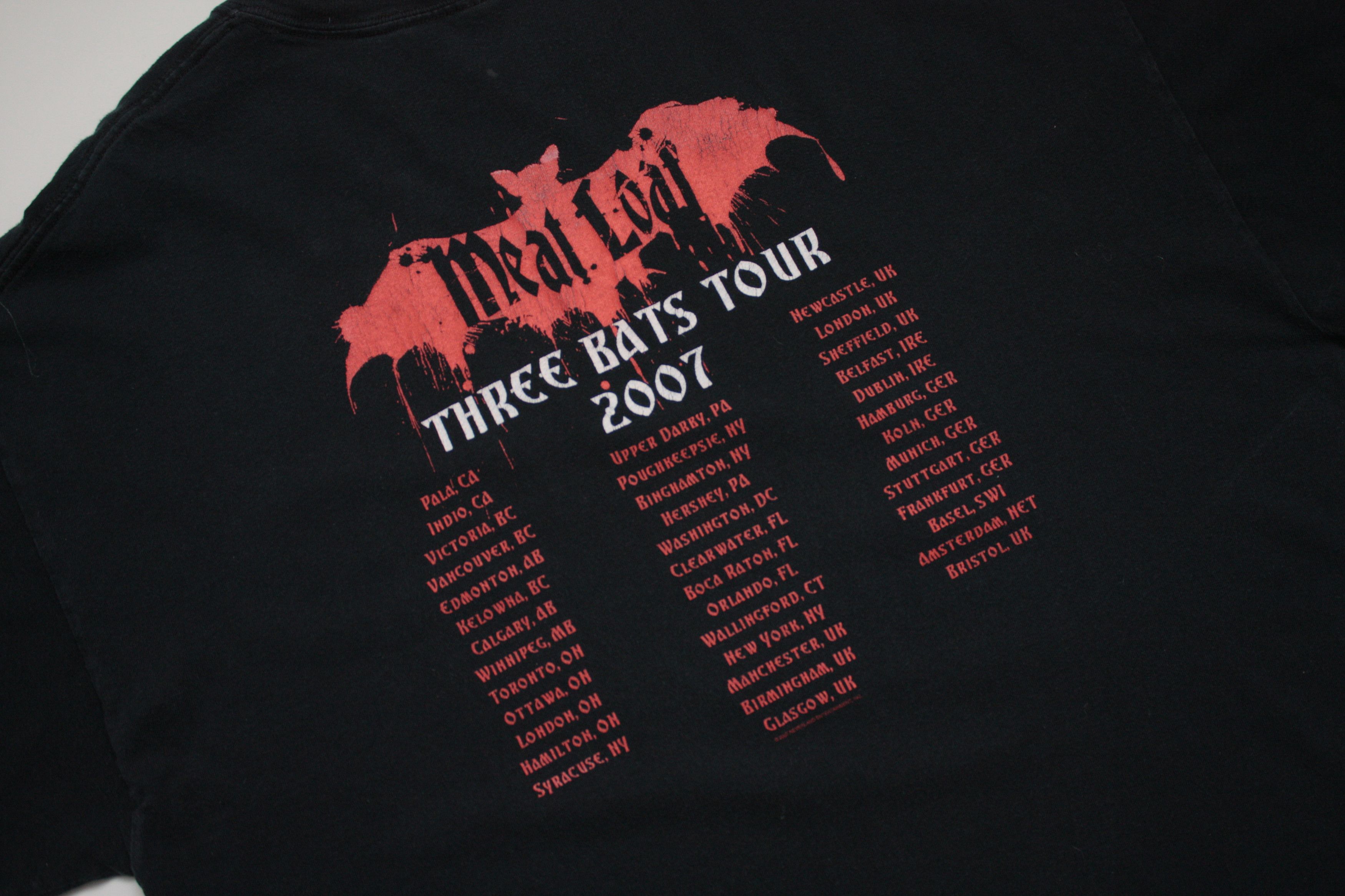 Band Tees MeatLoaf Three Bats Tour 2007 Black T-Shirt XL Size US XL / EU 56 / 4 - 7 Thumbnail