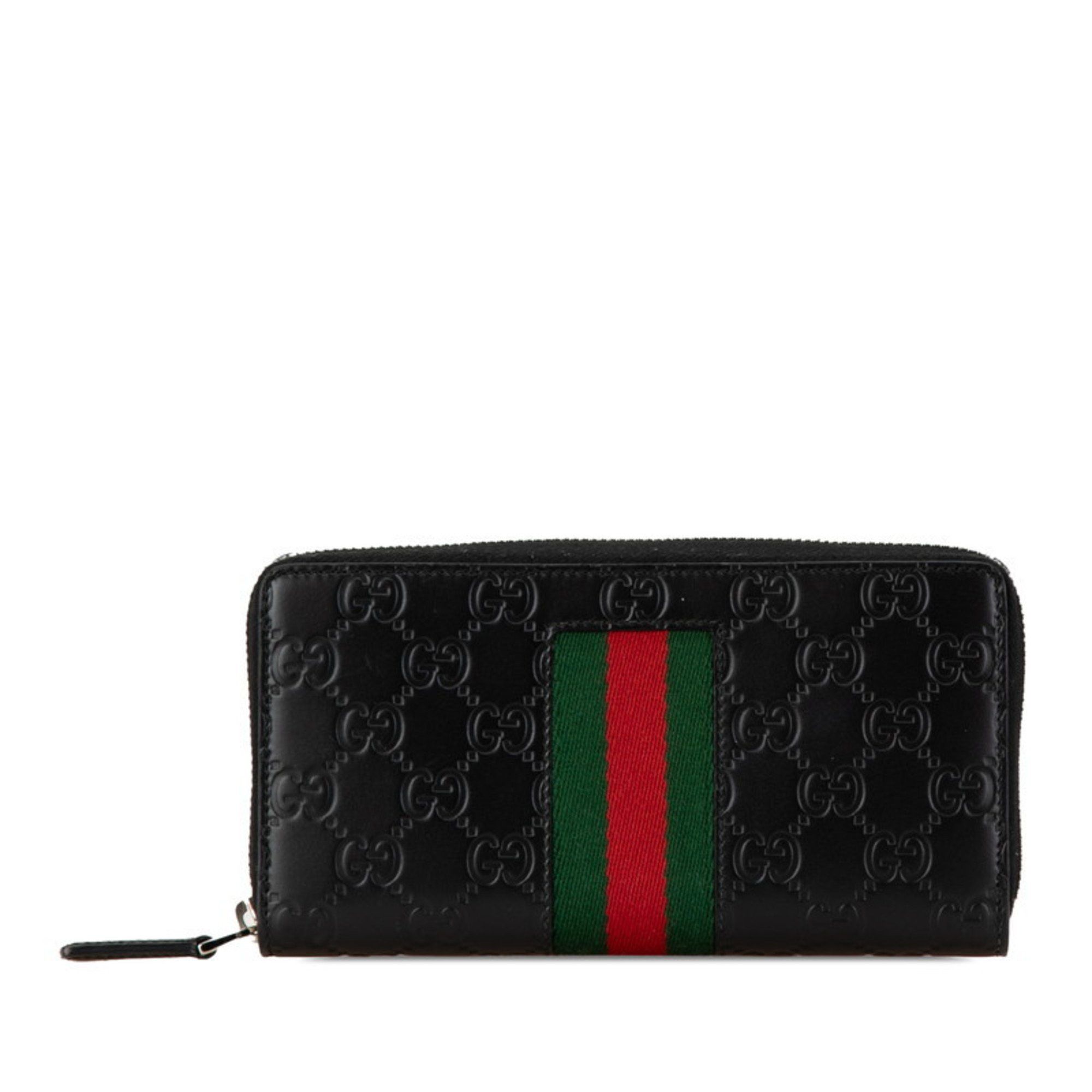 Gucci Gucci Guccissima Sherry Line Round Long Wallet 408831 Black Leather Men's GUCCI Size ONE SIZE - 1 Thumbnail