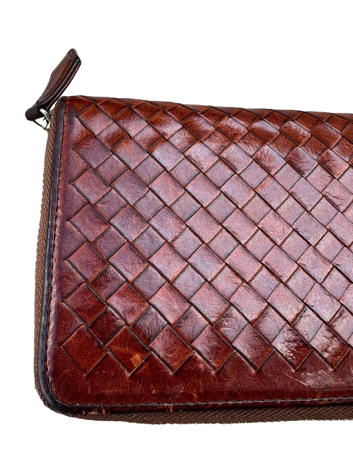 Leather RARE! Patina Woven Leather Cocomeister Wallet Purse Size ONE SIZE - 4 Thumbnail